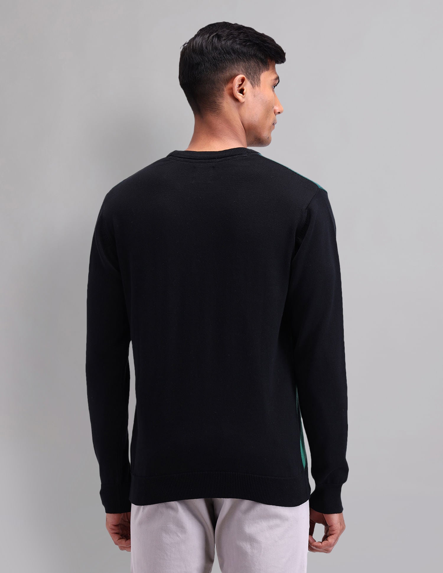 Elevated Essential Modern Slim Fit Patterned Knit Sweater