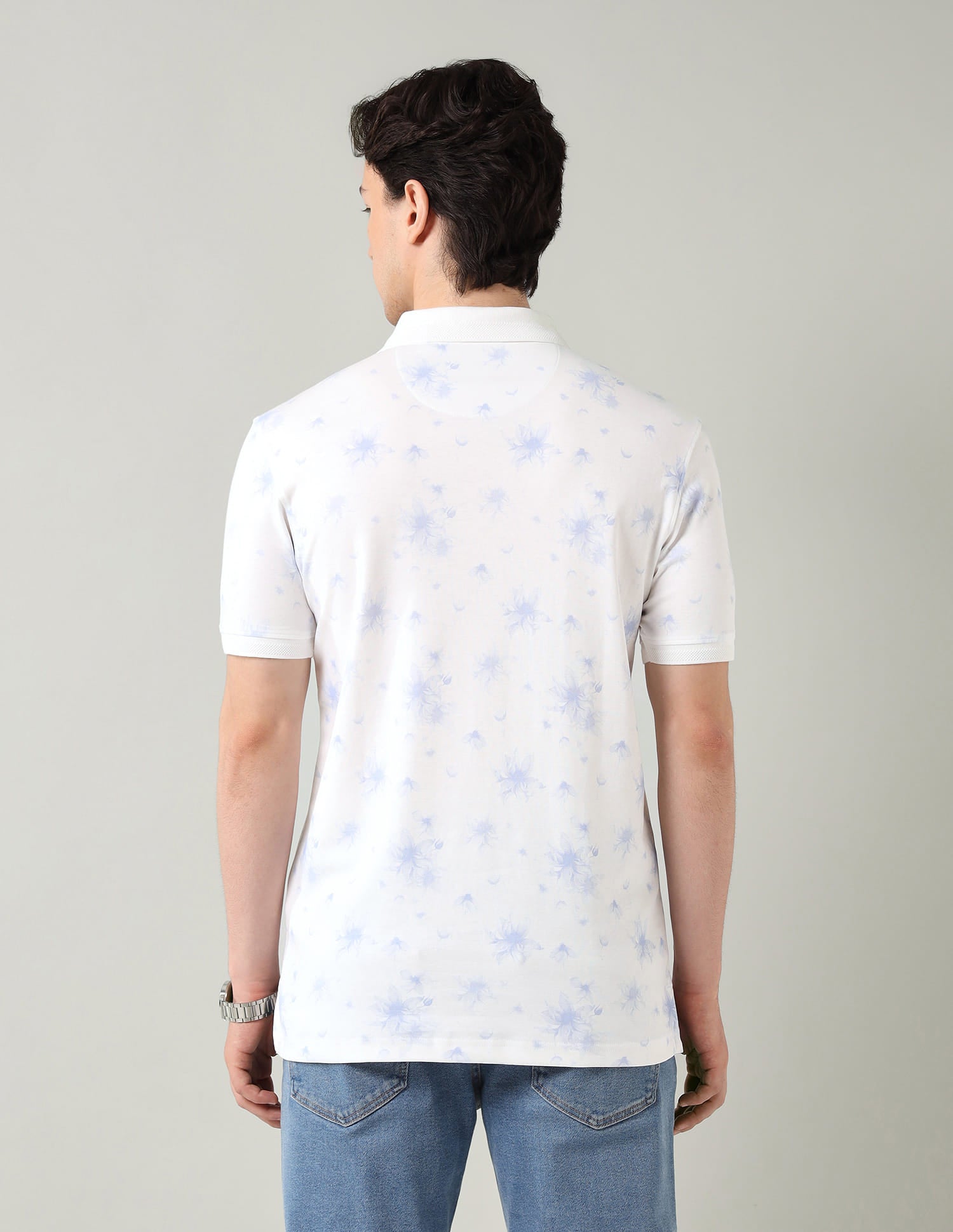 Abstract Printed Regular Fit Polo Shirt
