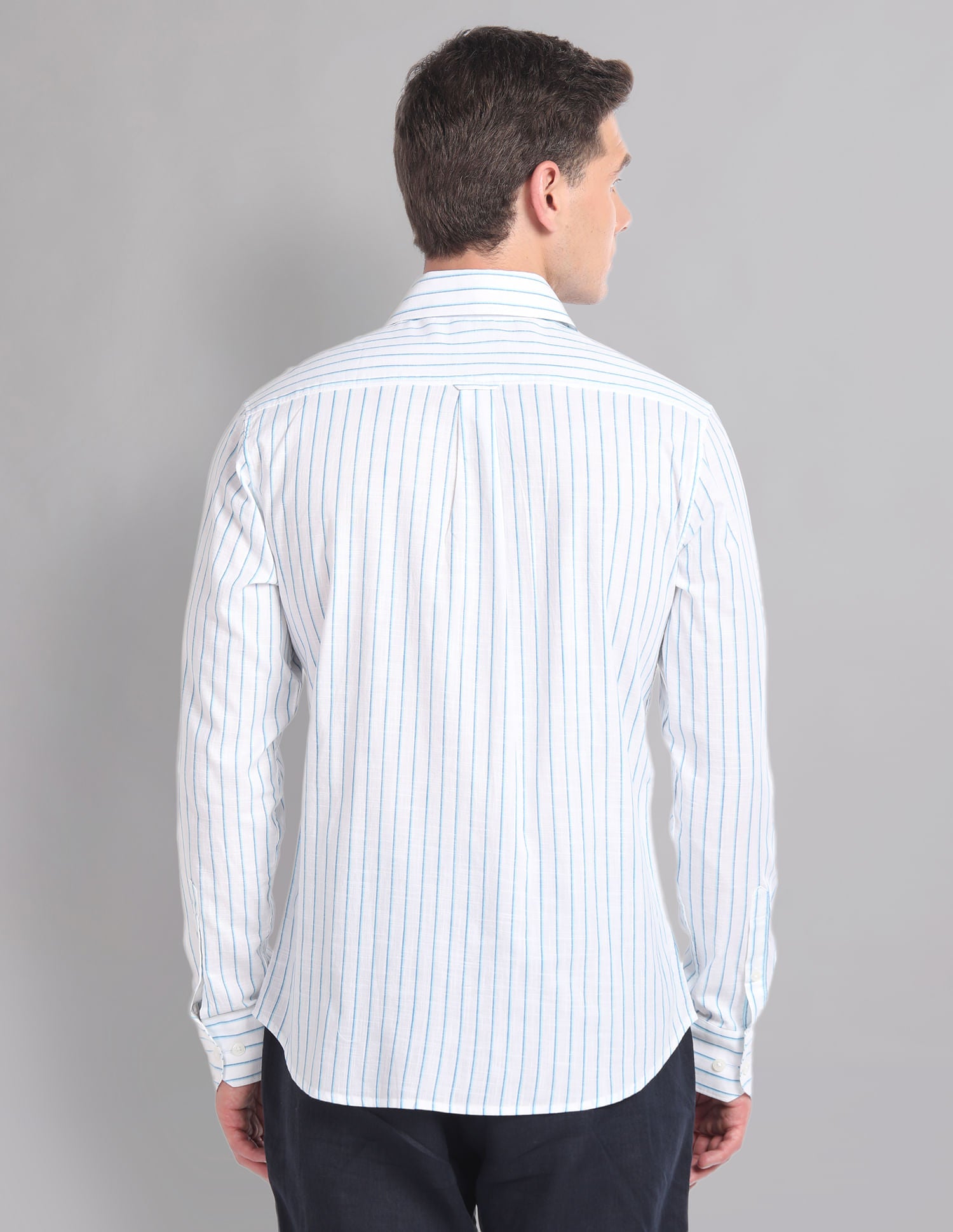 Office Switch Vertical Stripe Cotton Summer Shirt