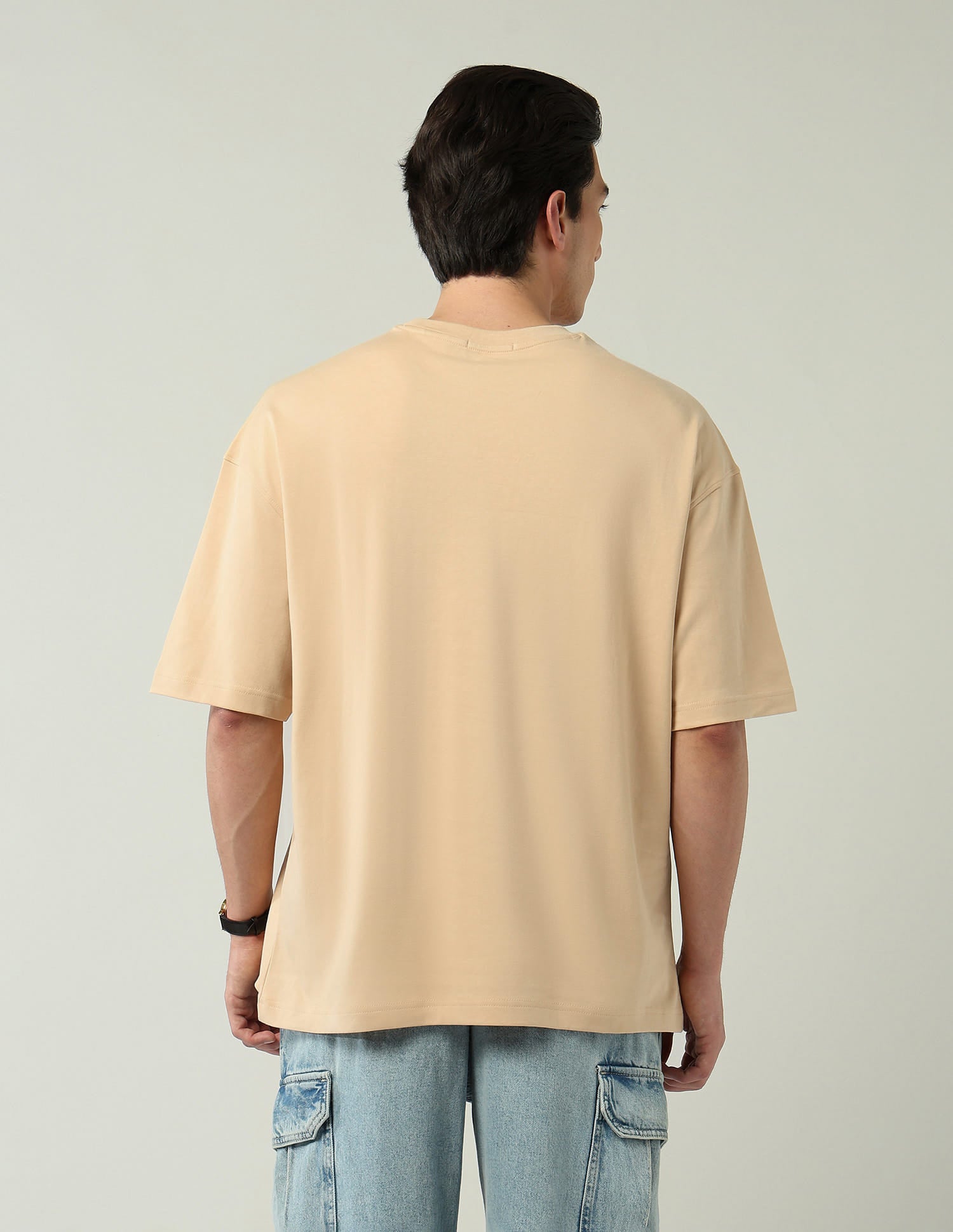 Street-Style Oversized Fit Solid T-Shirt
