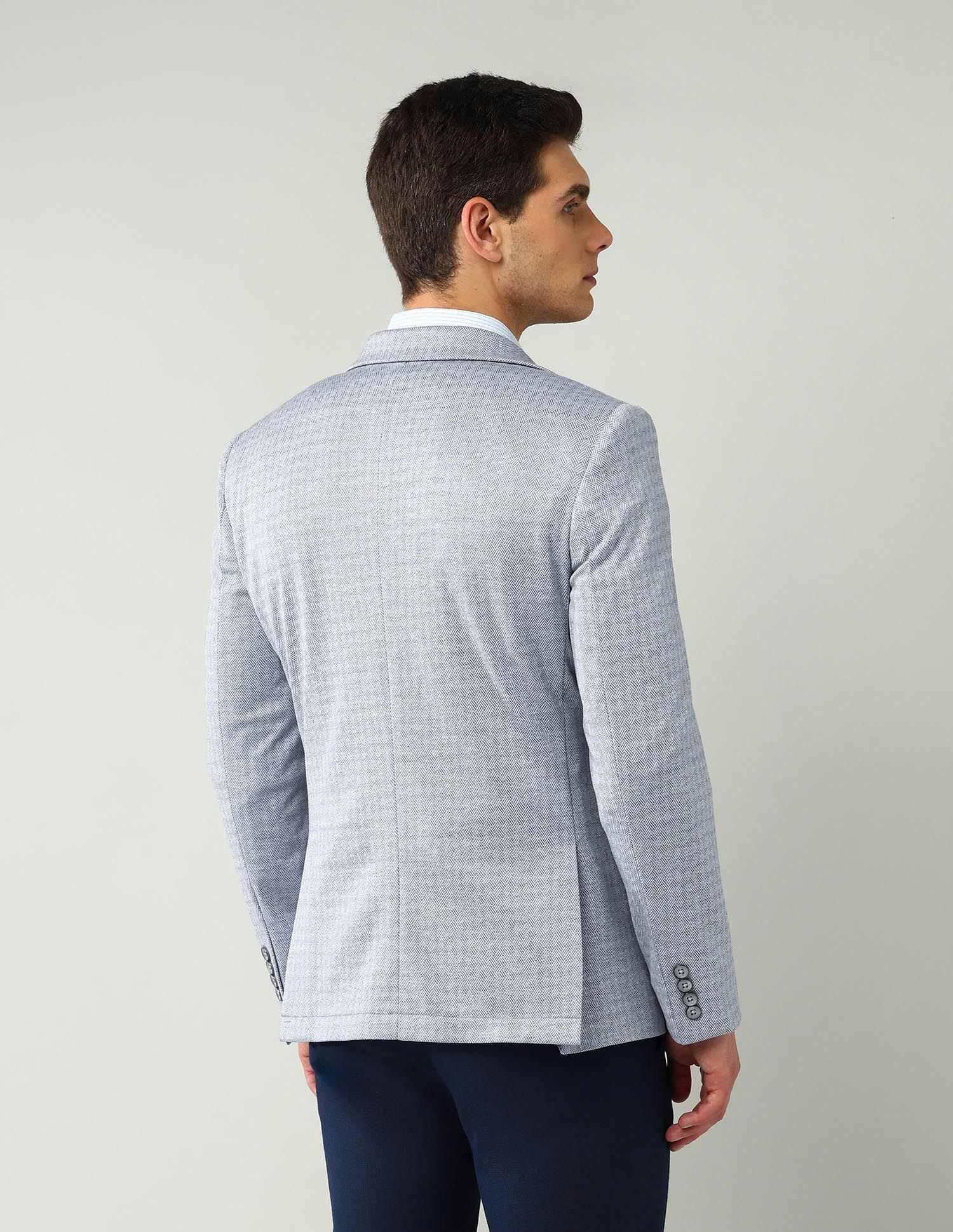 Office-Powered Tailored Fit Textured Blazer