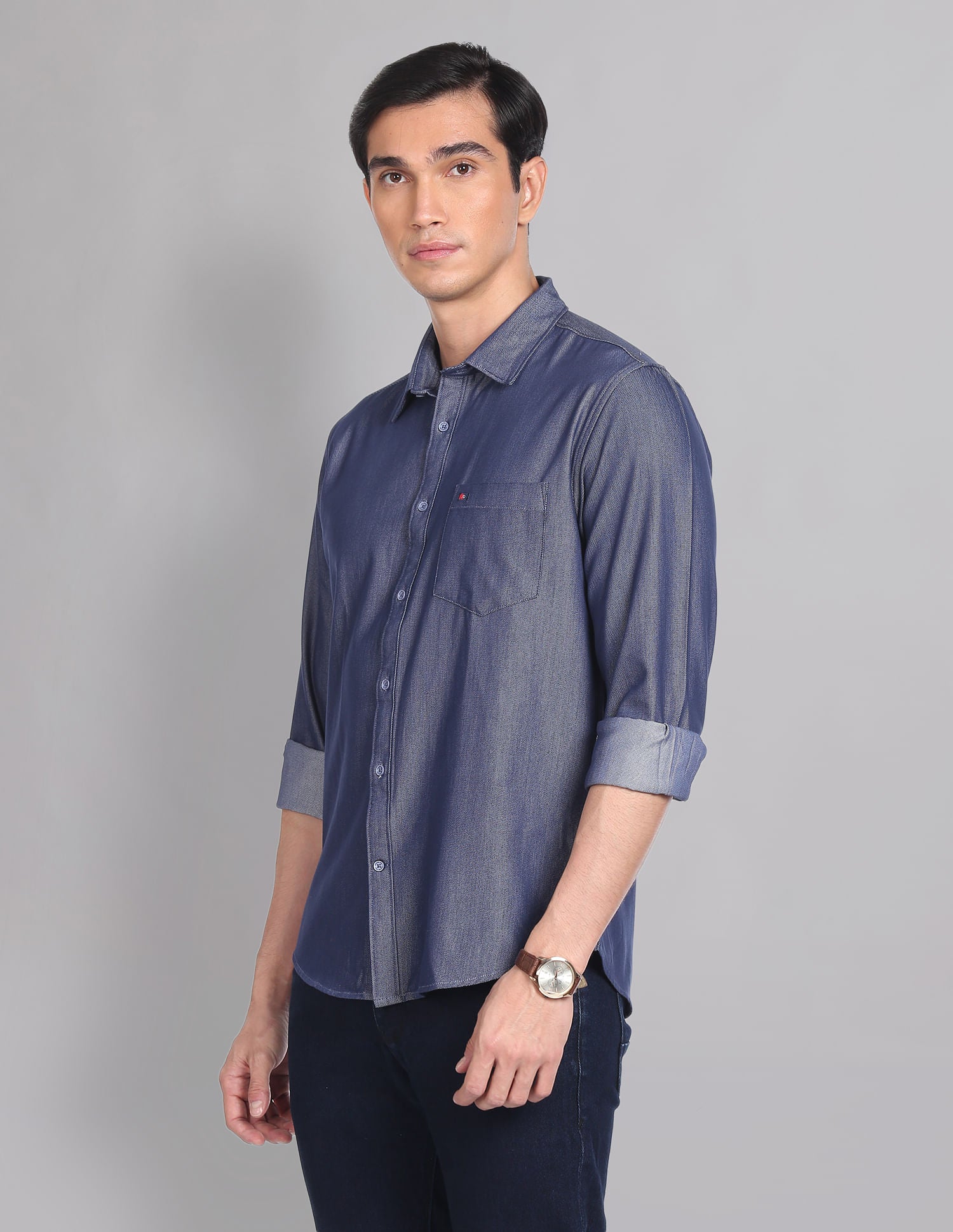 Everyday Wear Knit Solid Slim Fit Casual Shirt