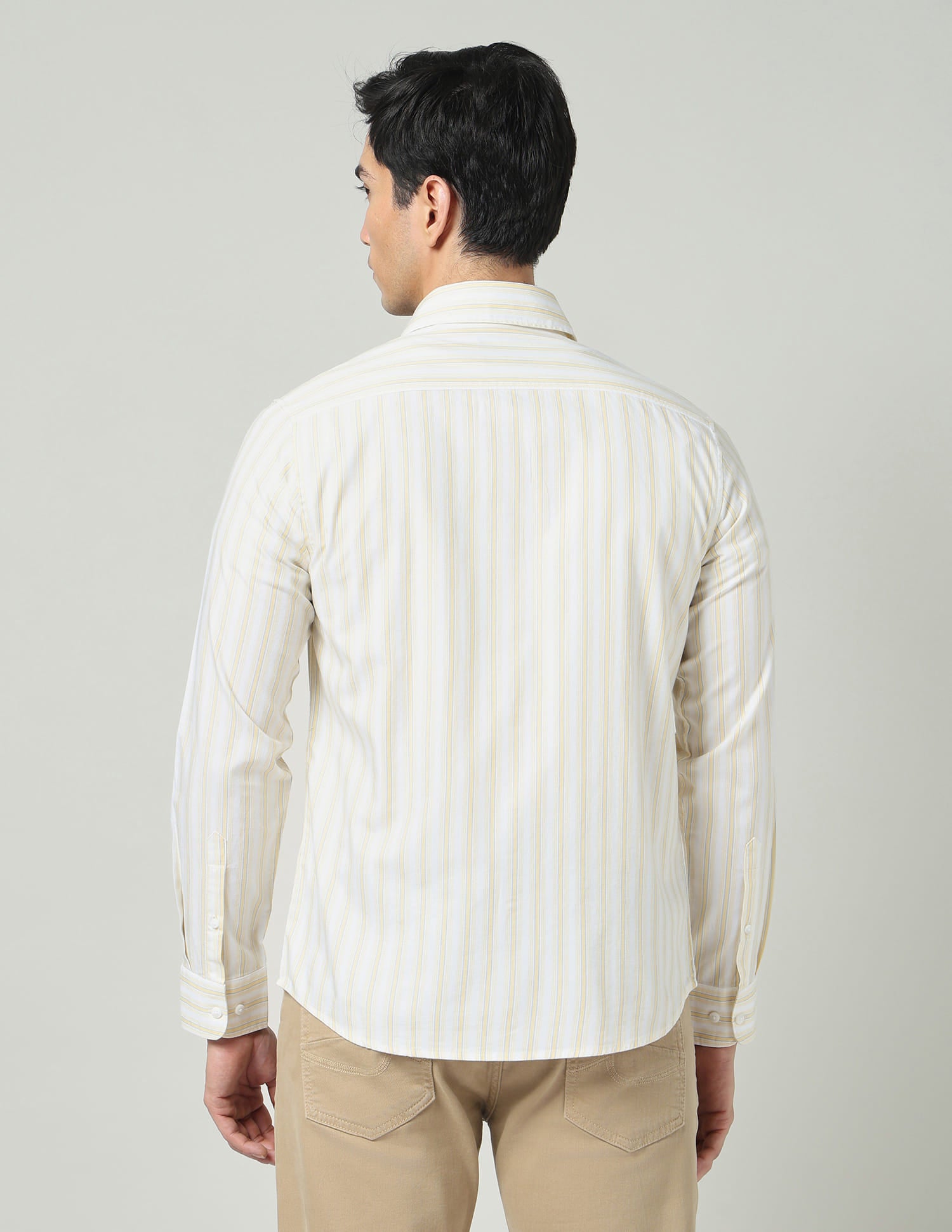 Vertical Striped Polished Twill Shirt