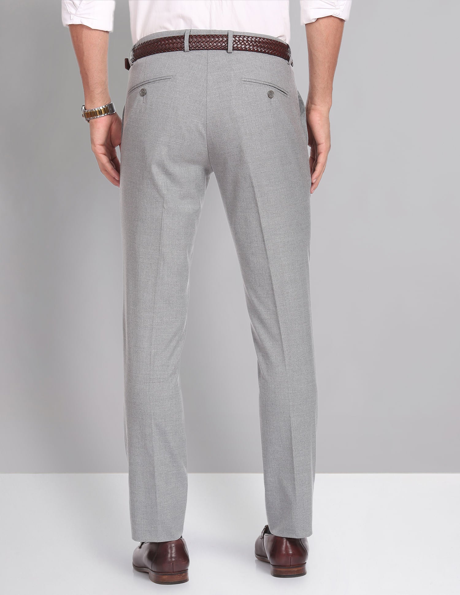 Stylish Smart Waist Heathered Formal Trousers