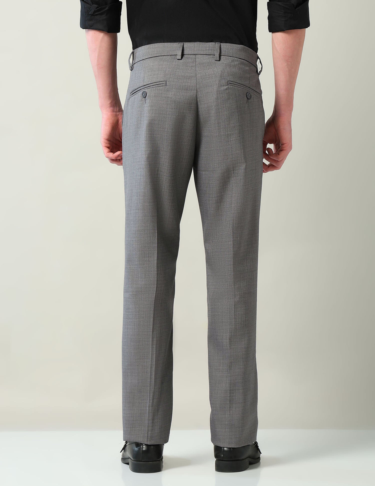 Mid Rise Regular Fit Formal Trousers