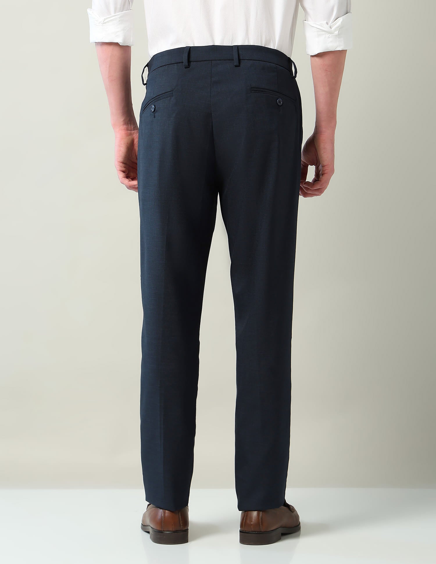 Mid Rise Regular Fit Formal Trousers