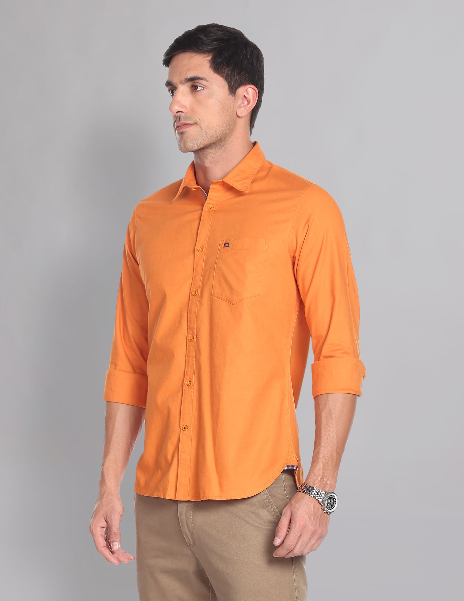 Classic Slim Fit Soladel UV Stretch Oxford Casual Shirt
