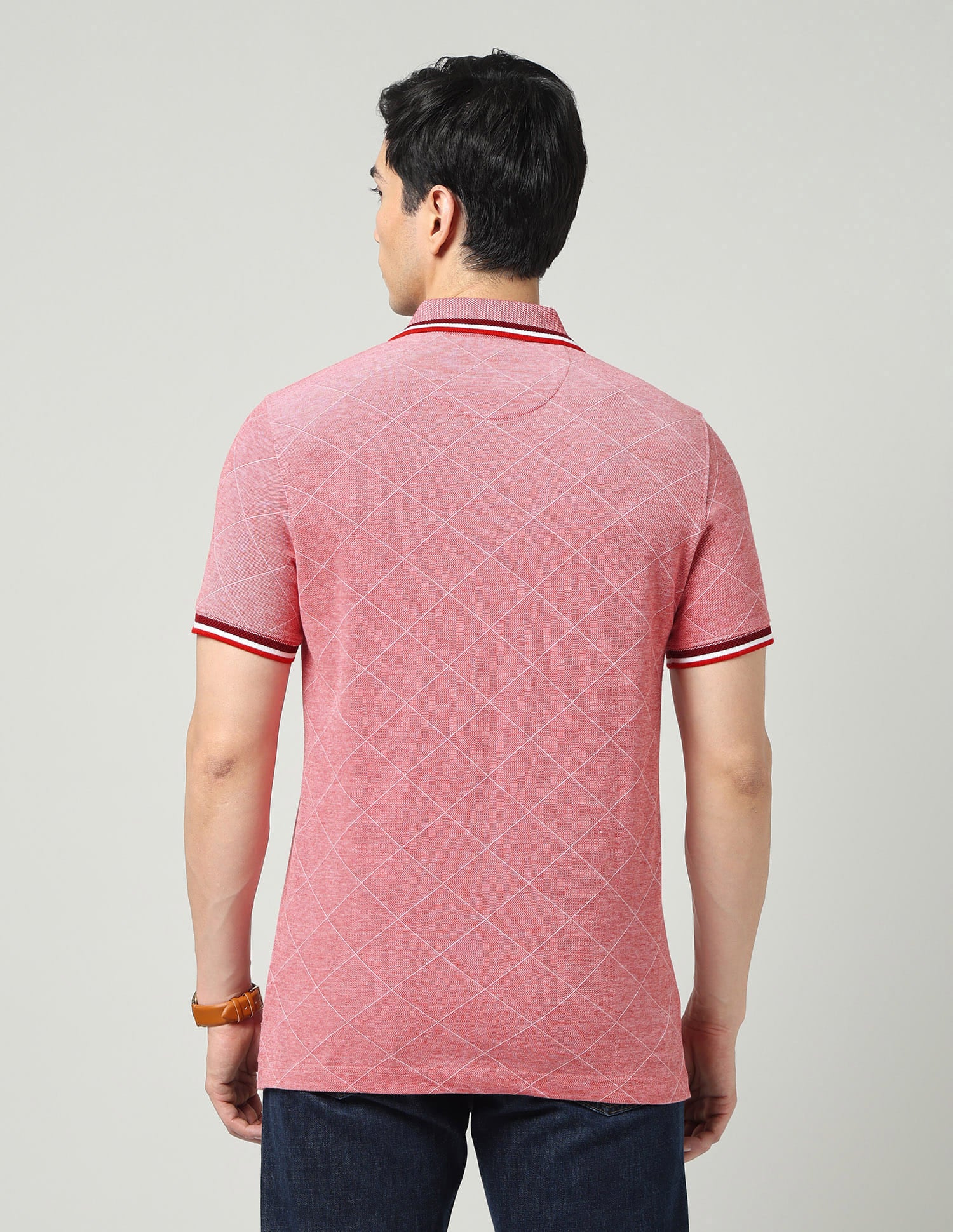 Vintage Cool Geometric Print Slim Fit Polo Shirt