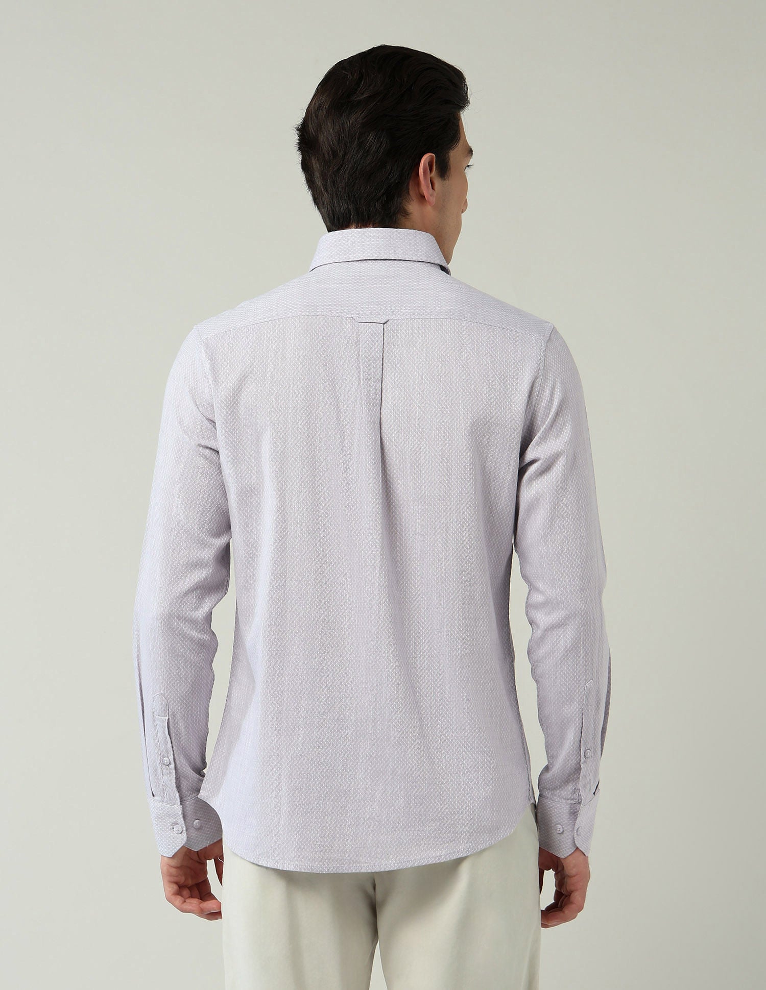Corporate Ready Modern Slim Fit Self-Design Shirt