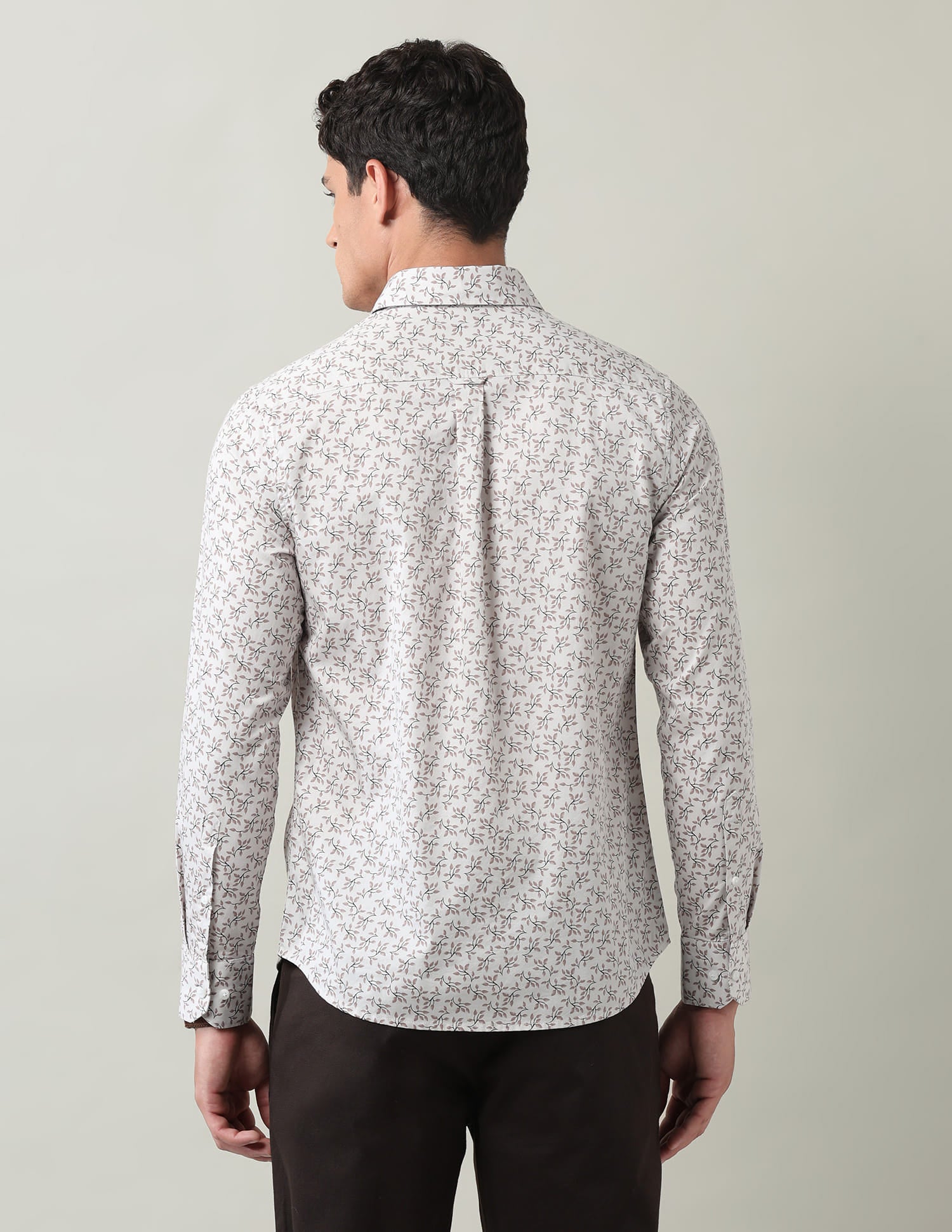 Everyday Luxe Floral Printed Slim Fit Twill Shirt