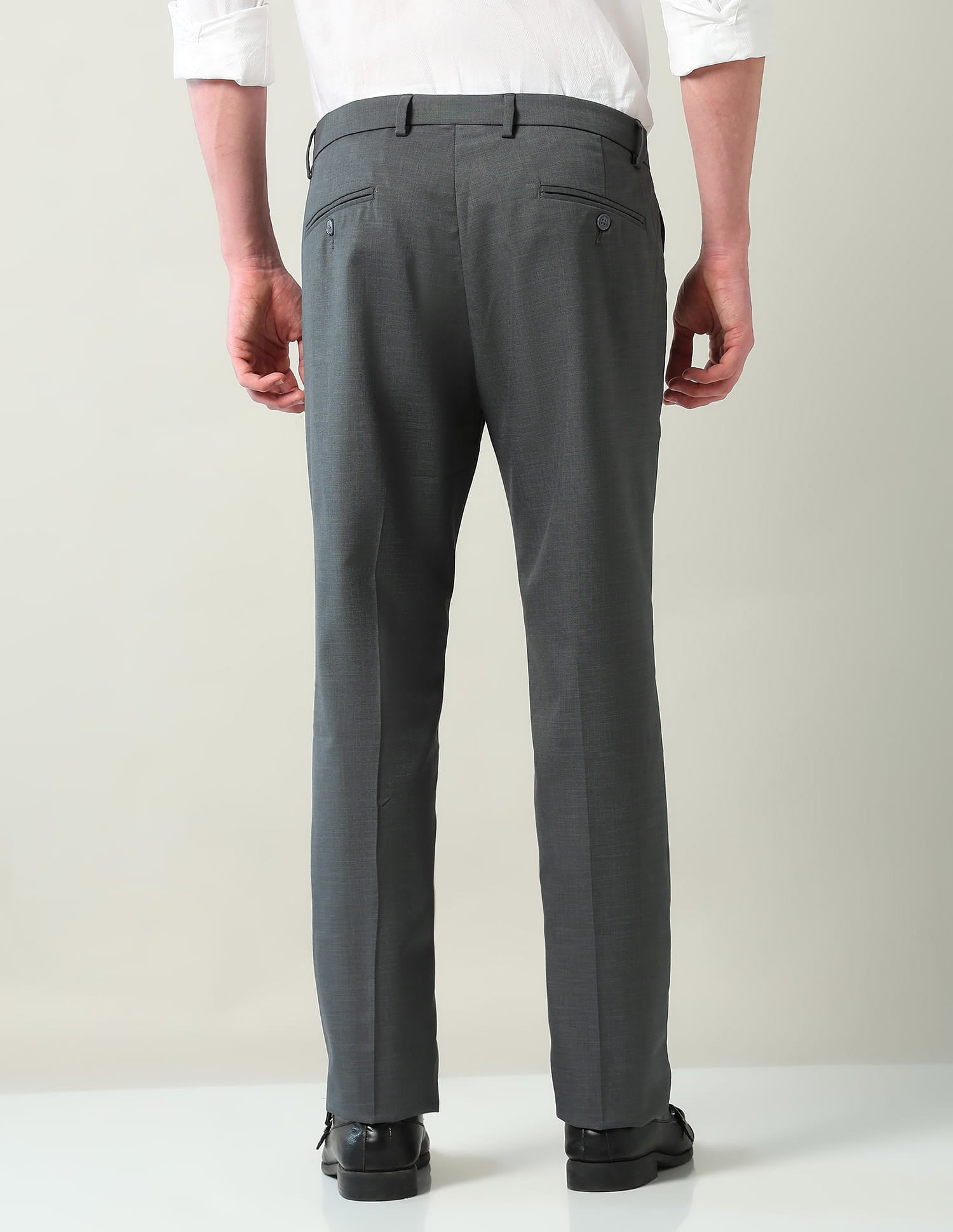 Mid Rise Regular Fit Formal Trousers
