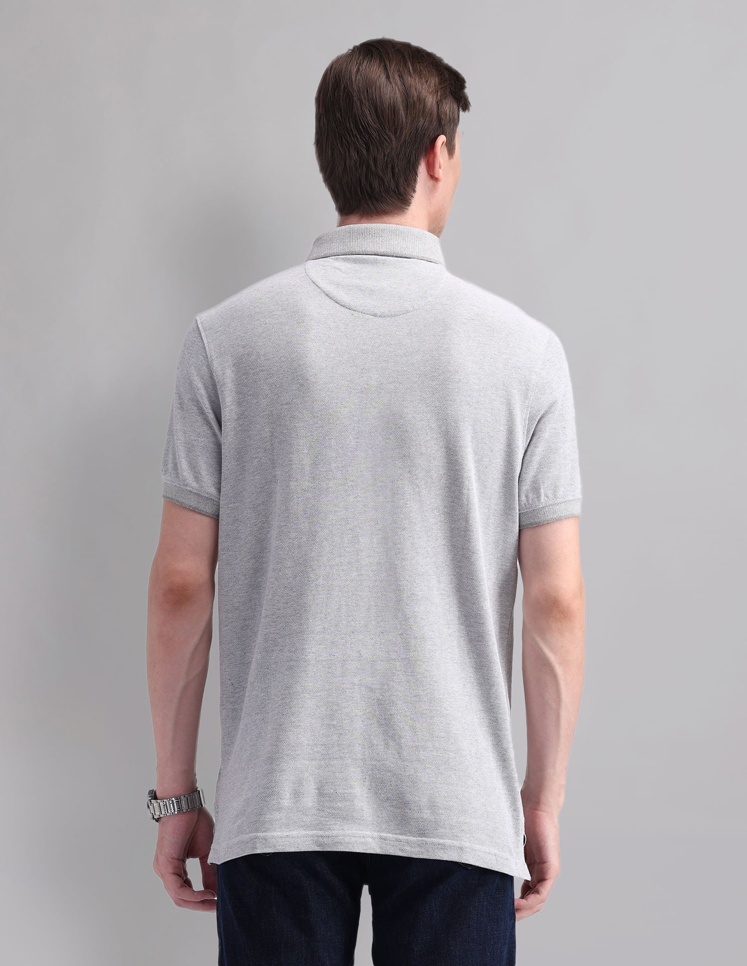 Style Essential Cotton Heathered Polo Shirt