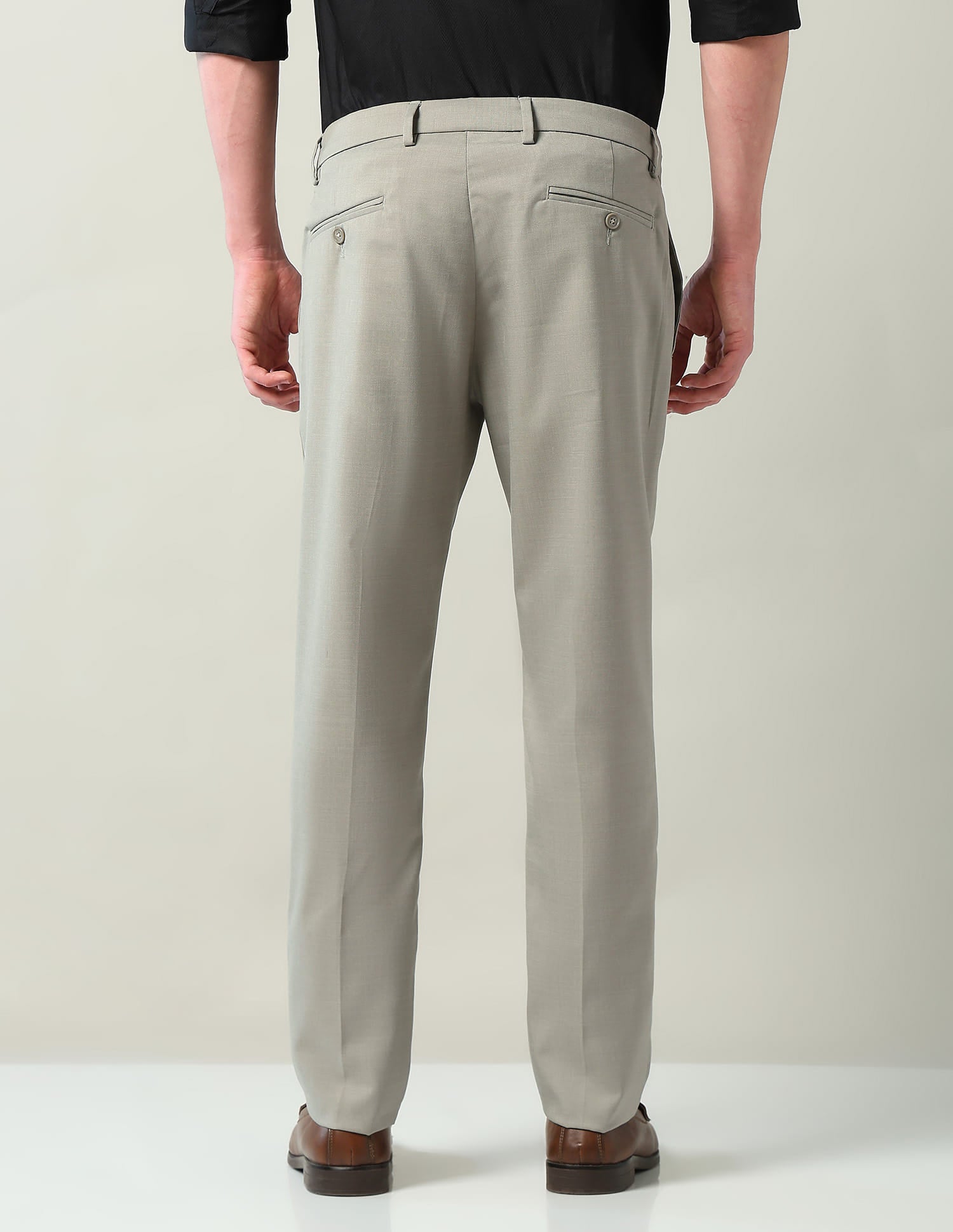 Mid Rise Regular Fit Formal Trousers