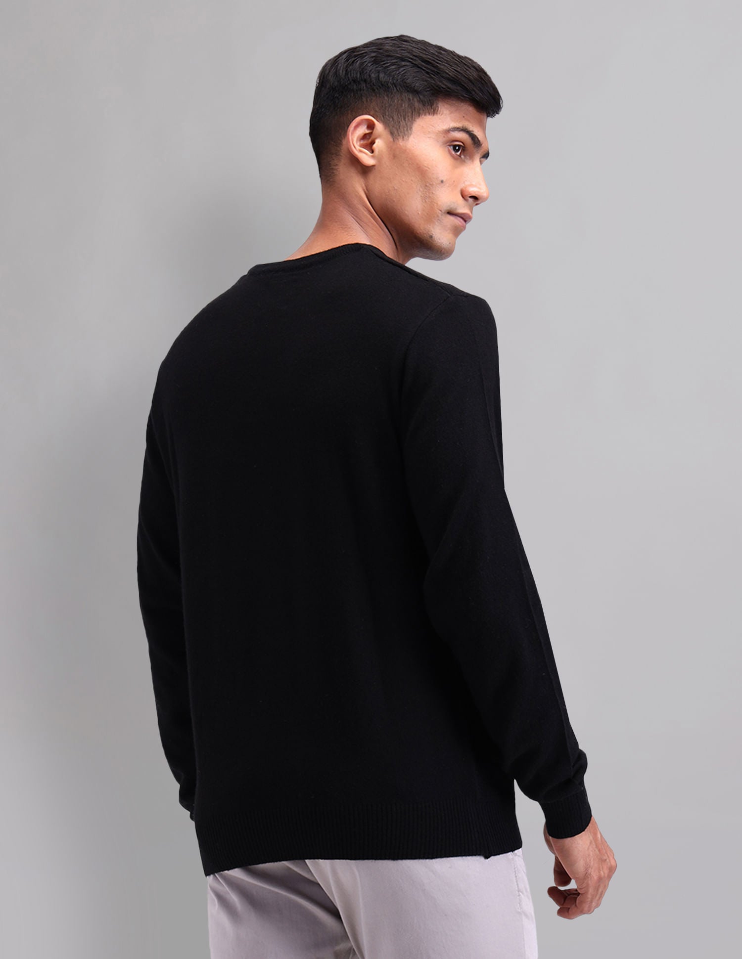 Elevated Essential Modern Slim Fit Patterned Knit Sweater