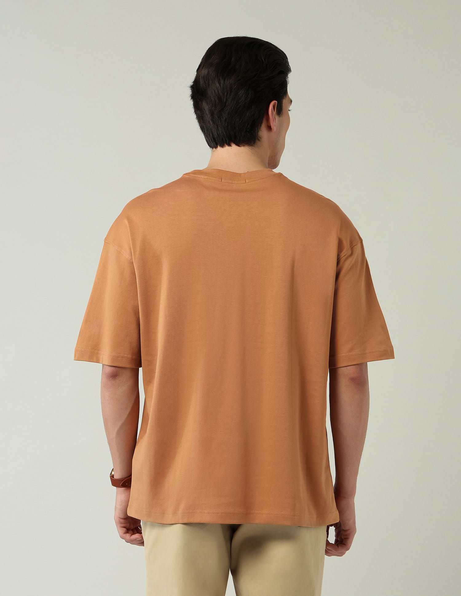 Street-Style Oversized Fit Solid T-Shirt