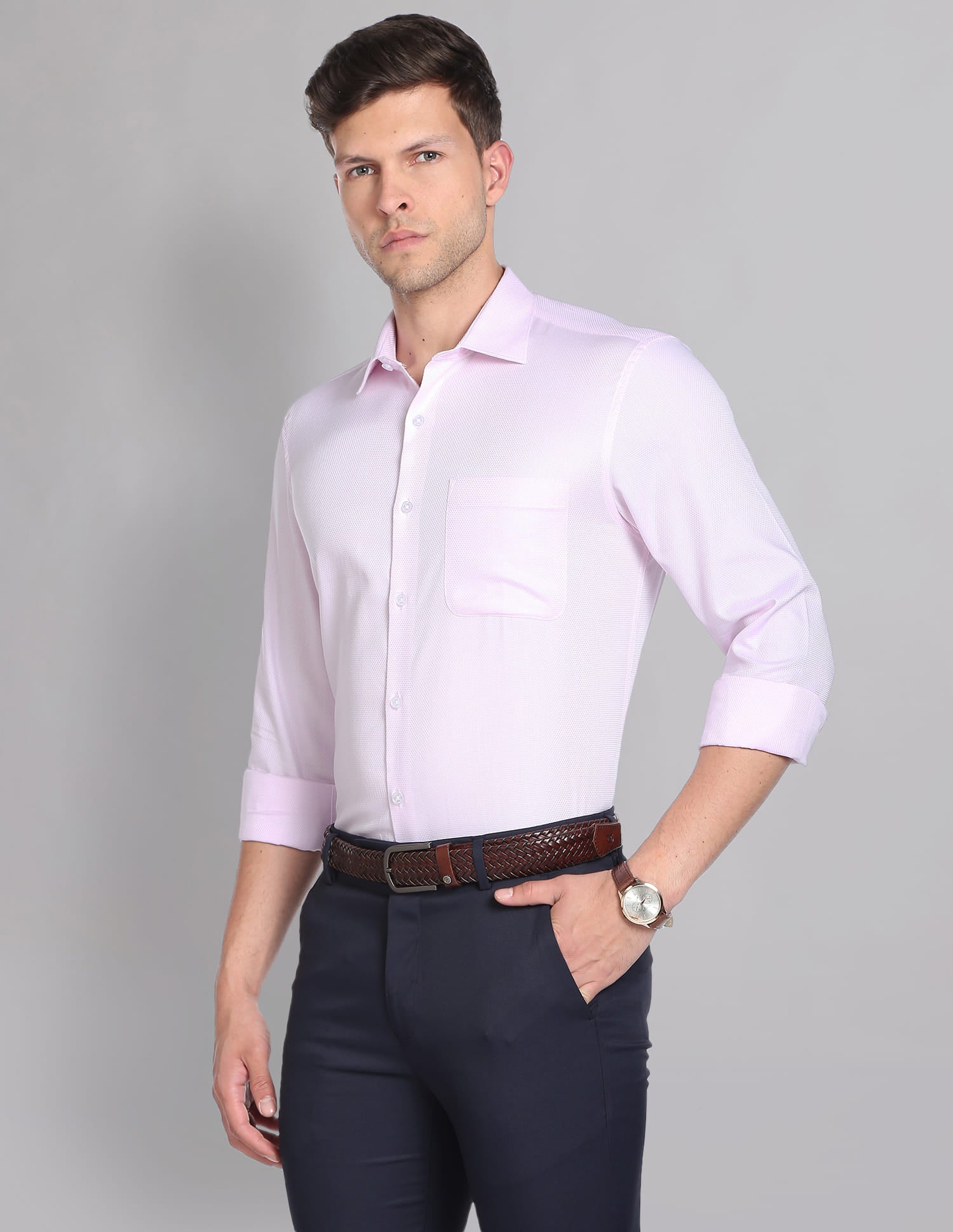 Solid Dobby Everlast Press Formal Shirt