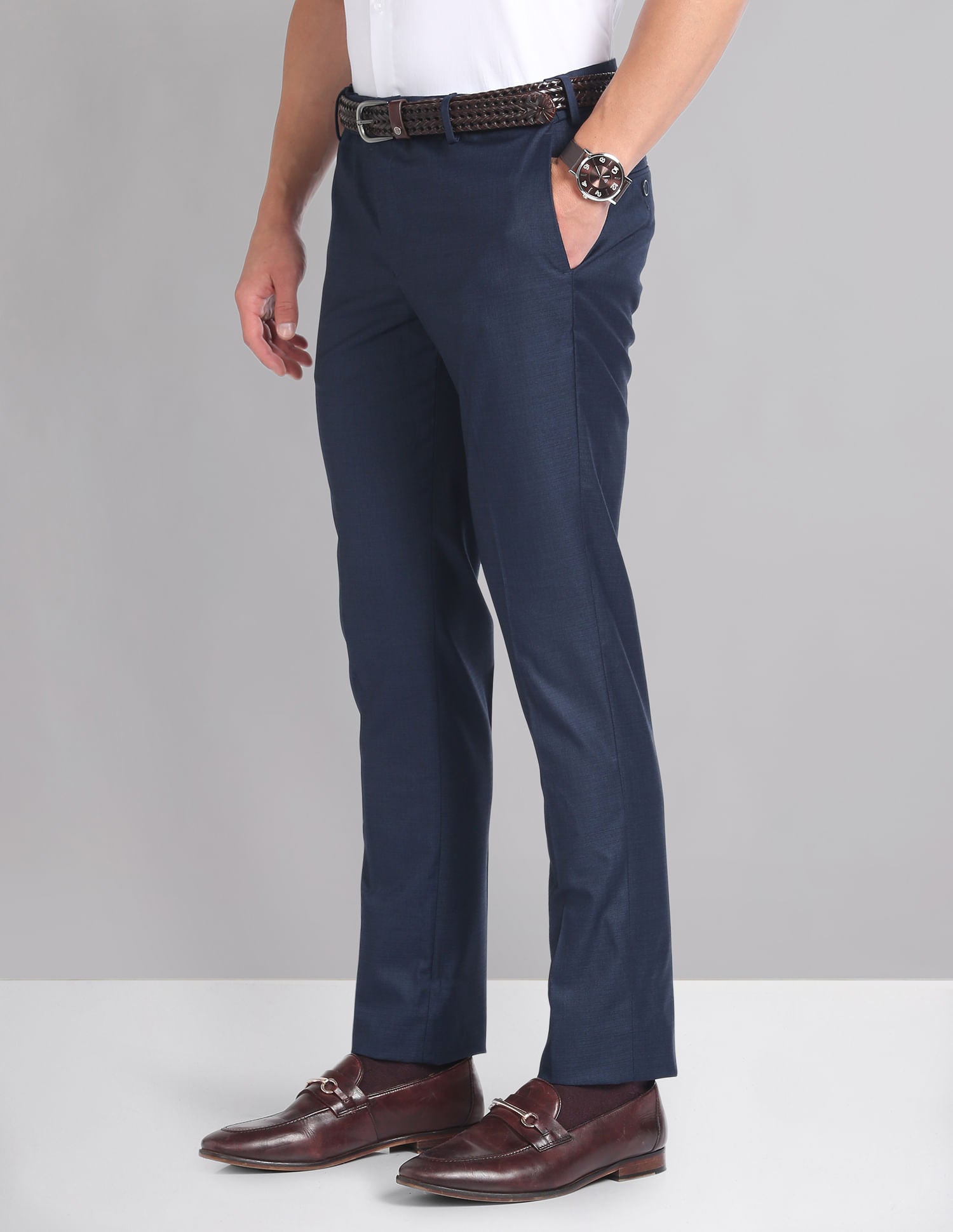 Work Essential Outline Check Smart Flex Trousers
