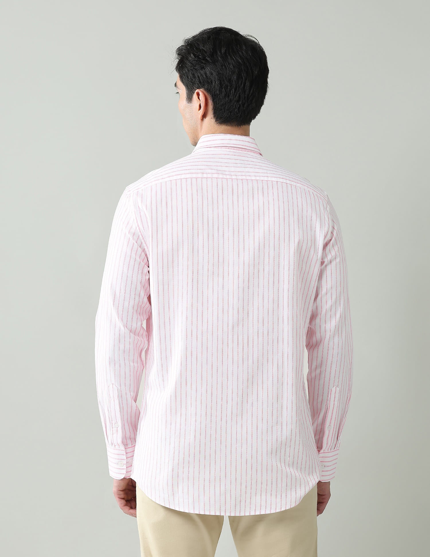 Statement Coded Vertical Striped Regular Fit Dobby Shirt