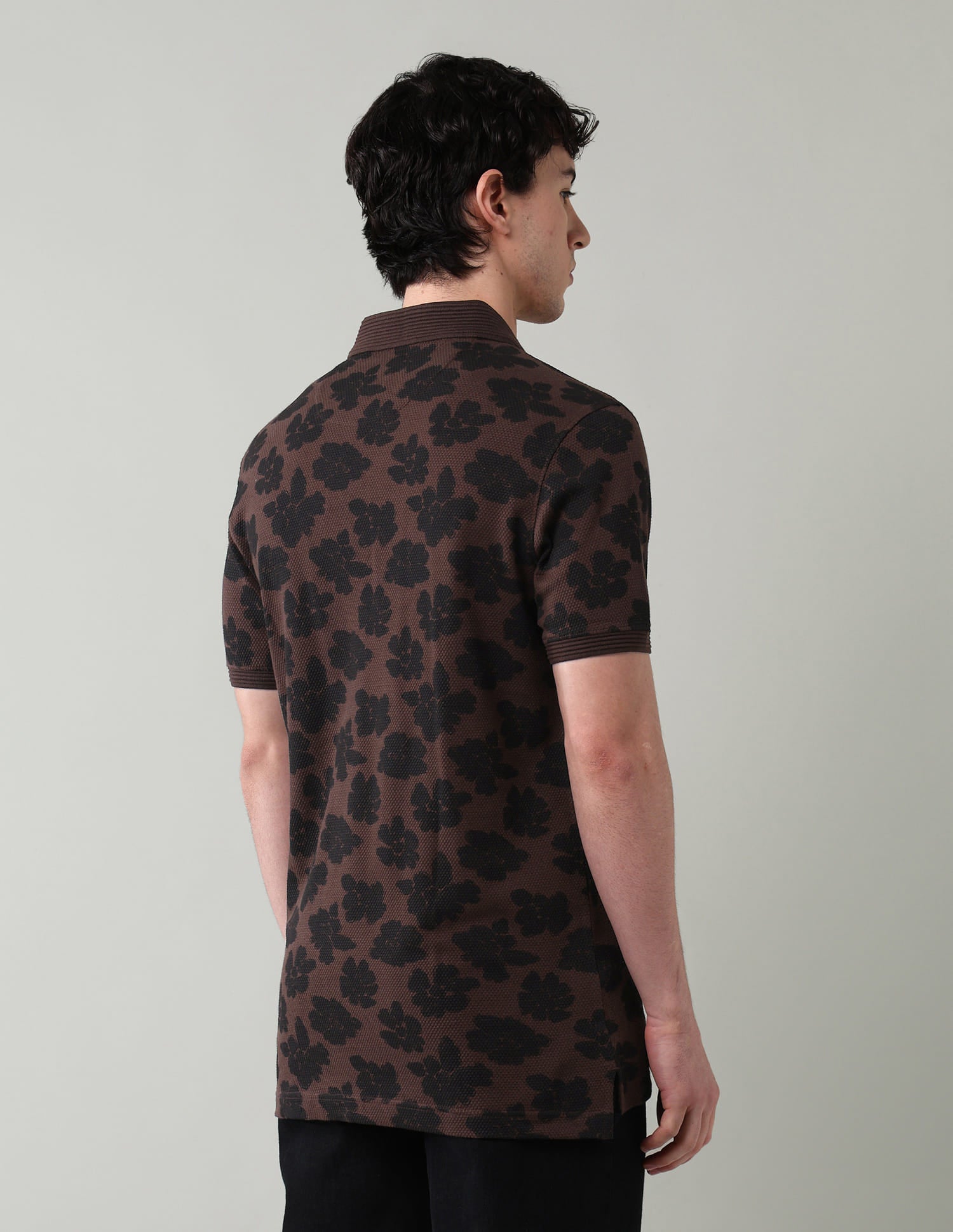 Floral Printed Slim Fit Polo Shirt