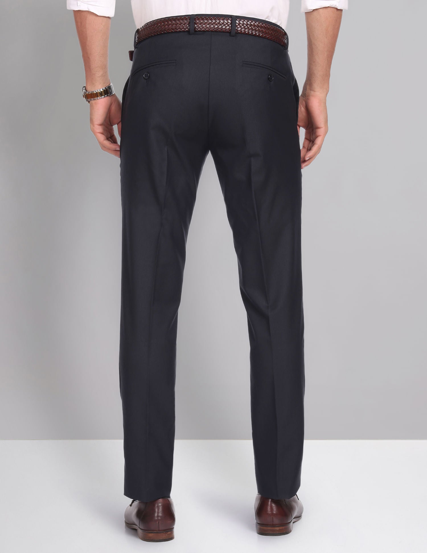 Smart Waist Solid Formal Trousers