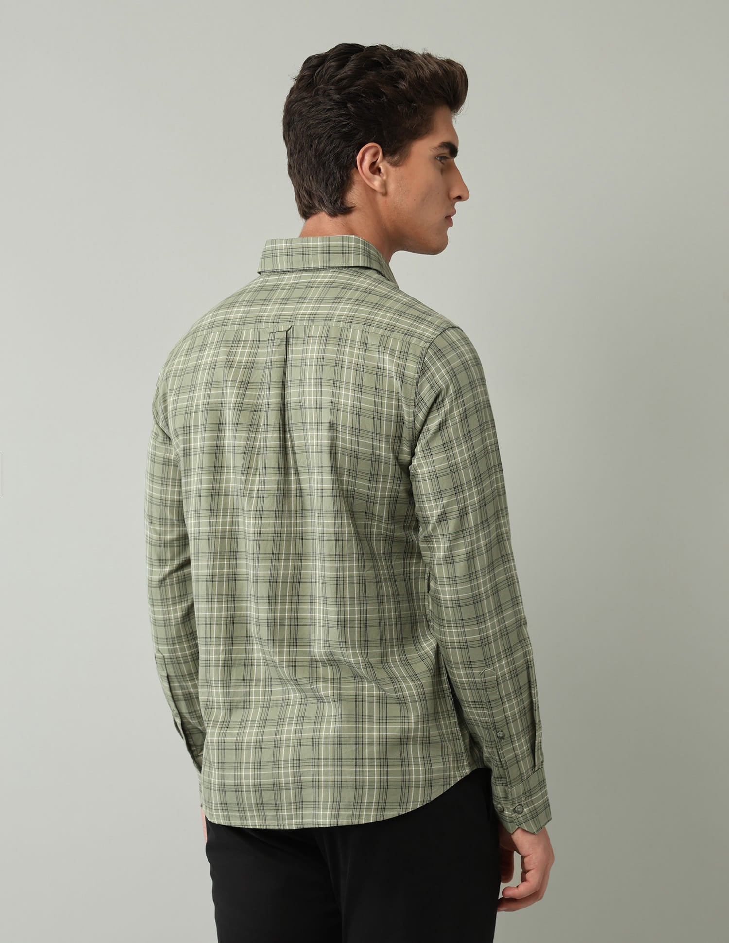 Green Tartan Checked Modern Slim Fit Shirt