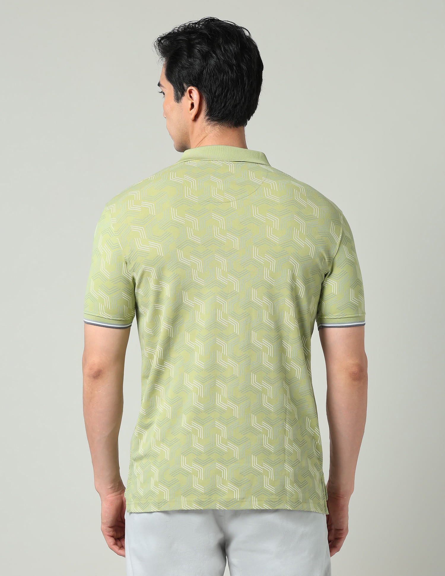 Vintage Cool Geometric Print Slim Fit Polo Shirt