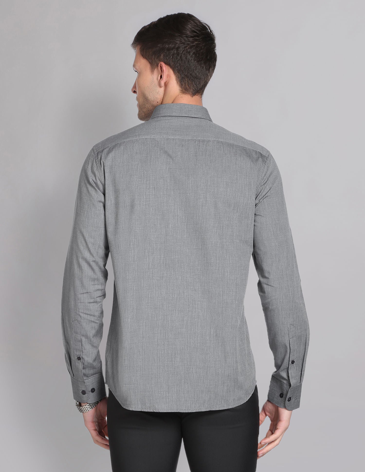 Power Heritage Solid Cotton Formal Shirt with Cutaway Collar