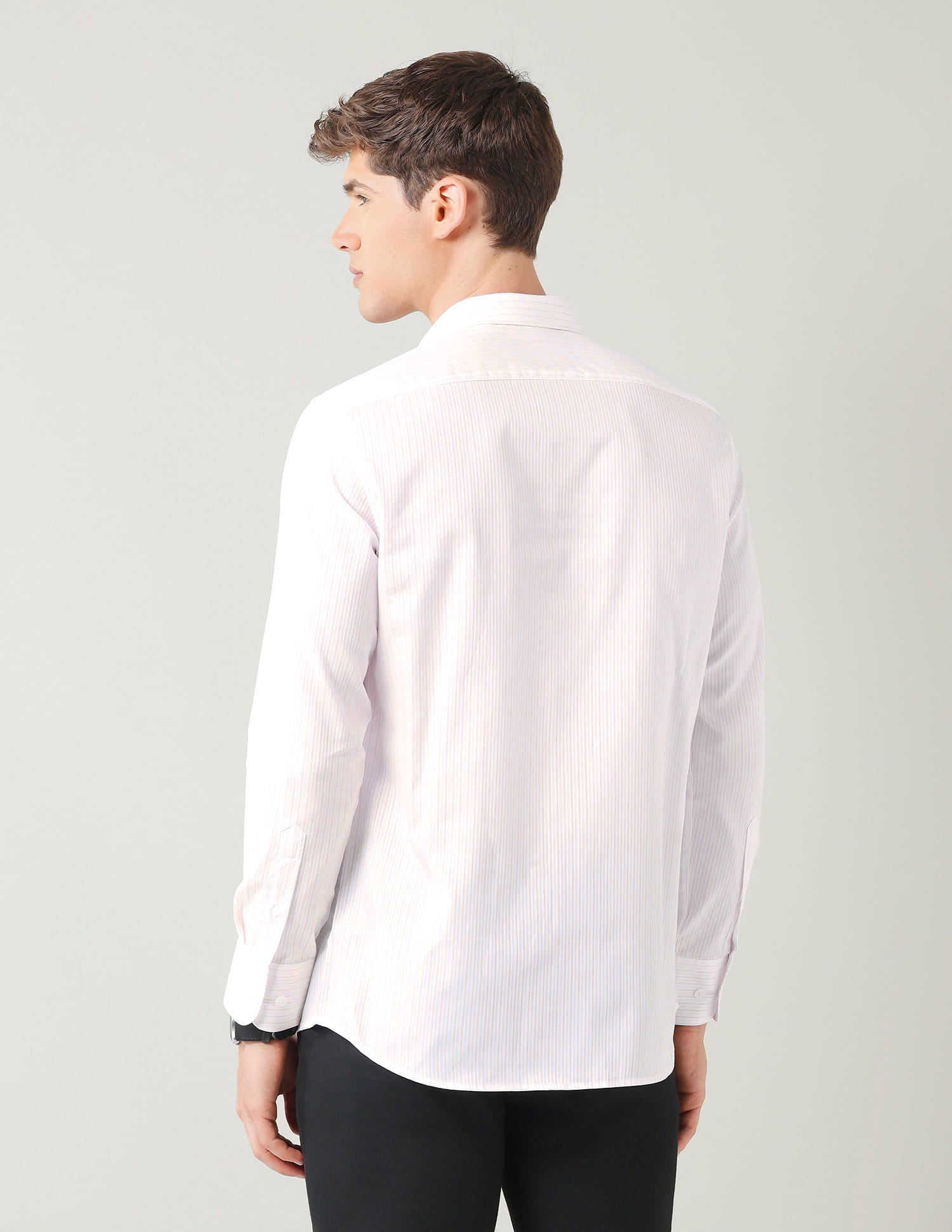 Vertical Striped Dobby Weave Regular Fit Shirt