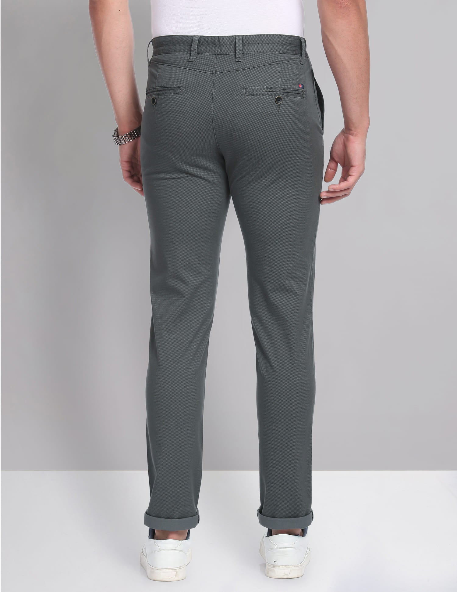 Geometric Printed Twill Casual Chinos