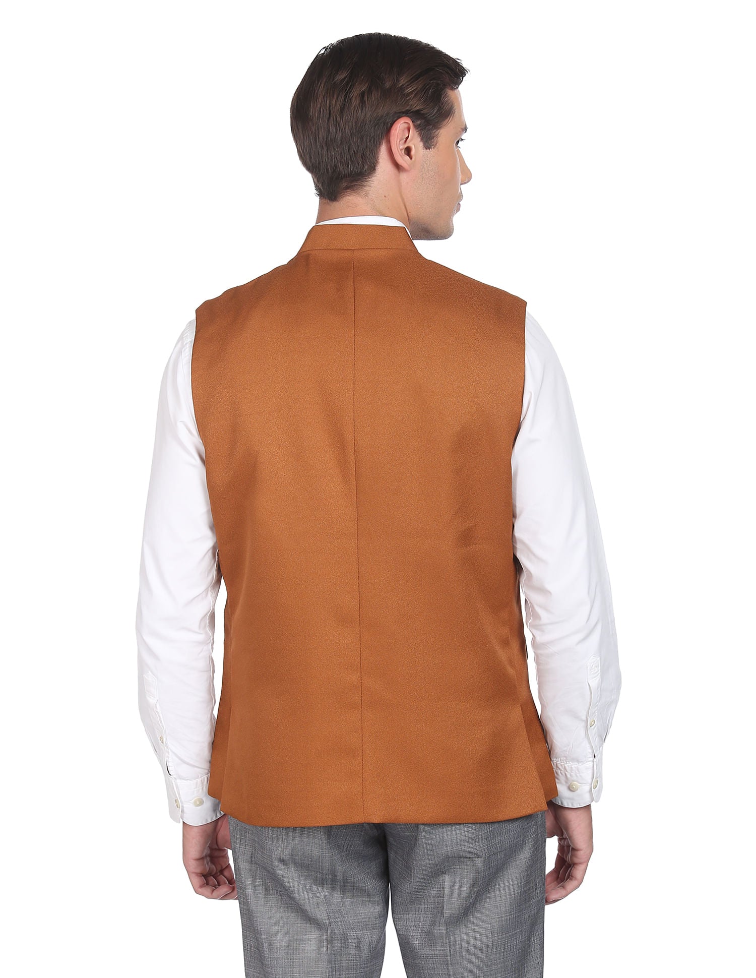 Fashion-Edged Textured Tailored Regular Fit Nehru Jacket
