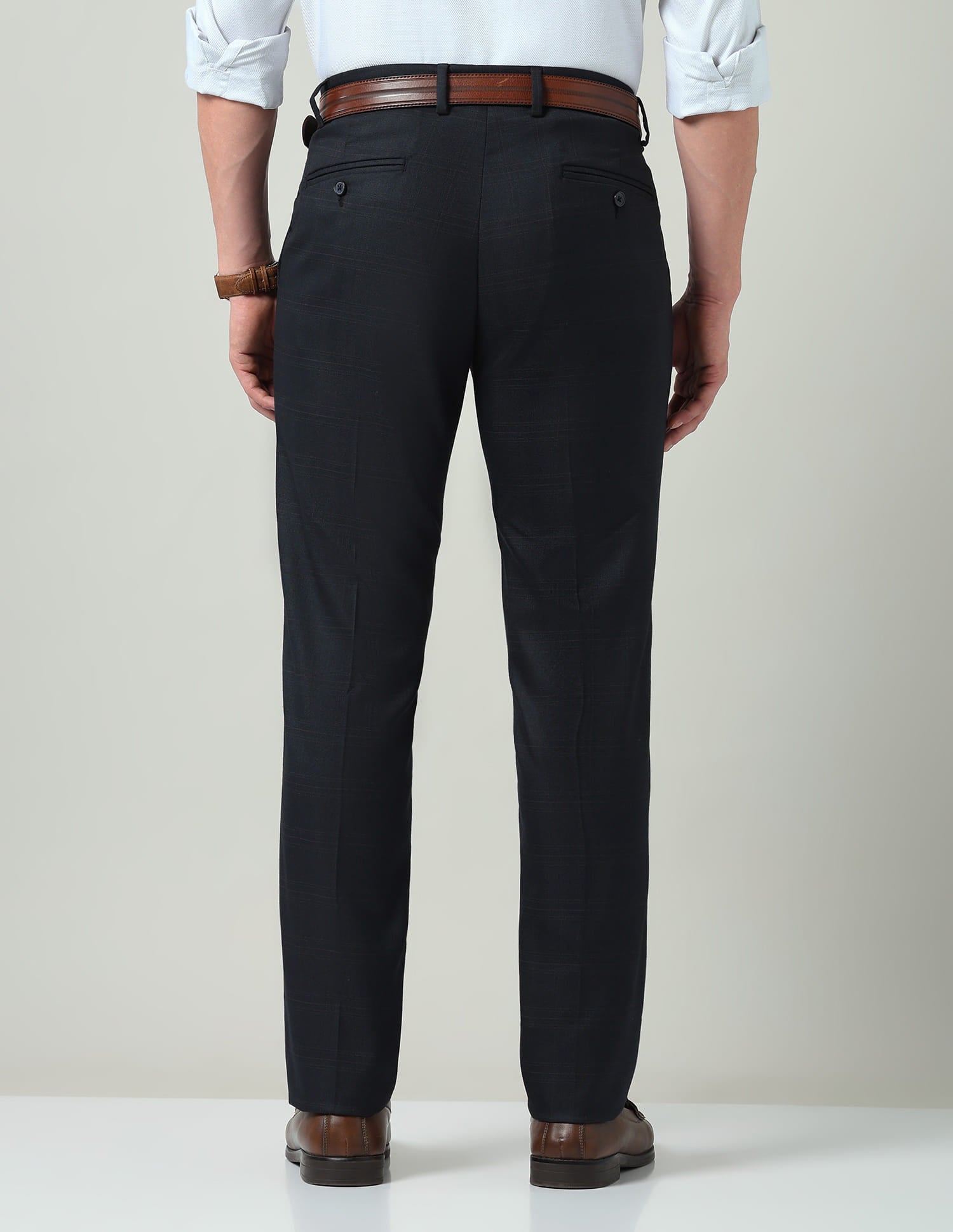 Checked Dobby Regular Fit Trousers