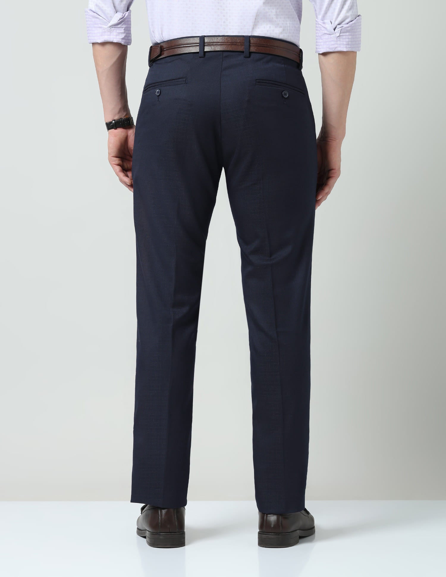 Textured Dobby Regular Fit Trousers