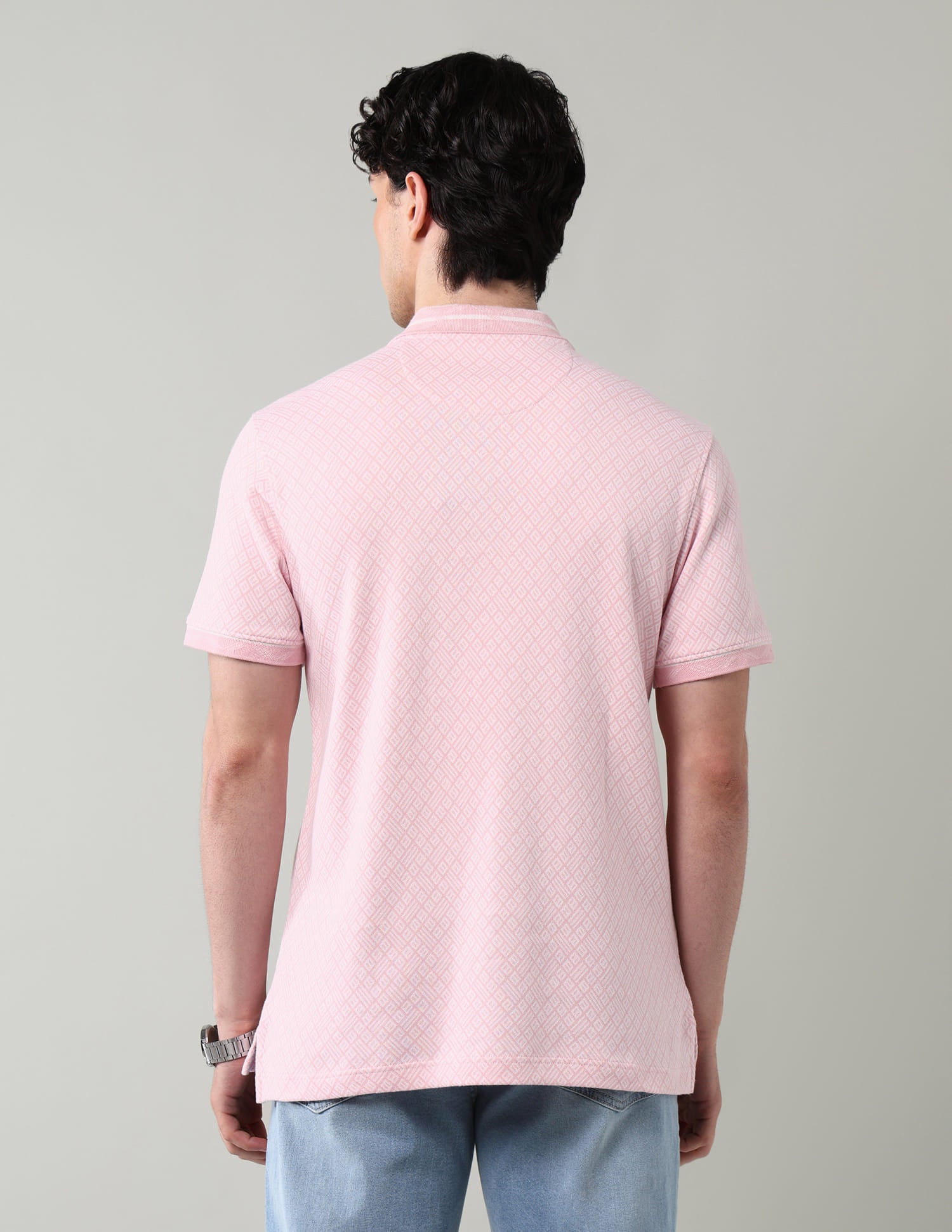 Geometric Printed Slim Fit Polo Shirt
