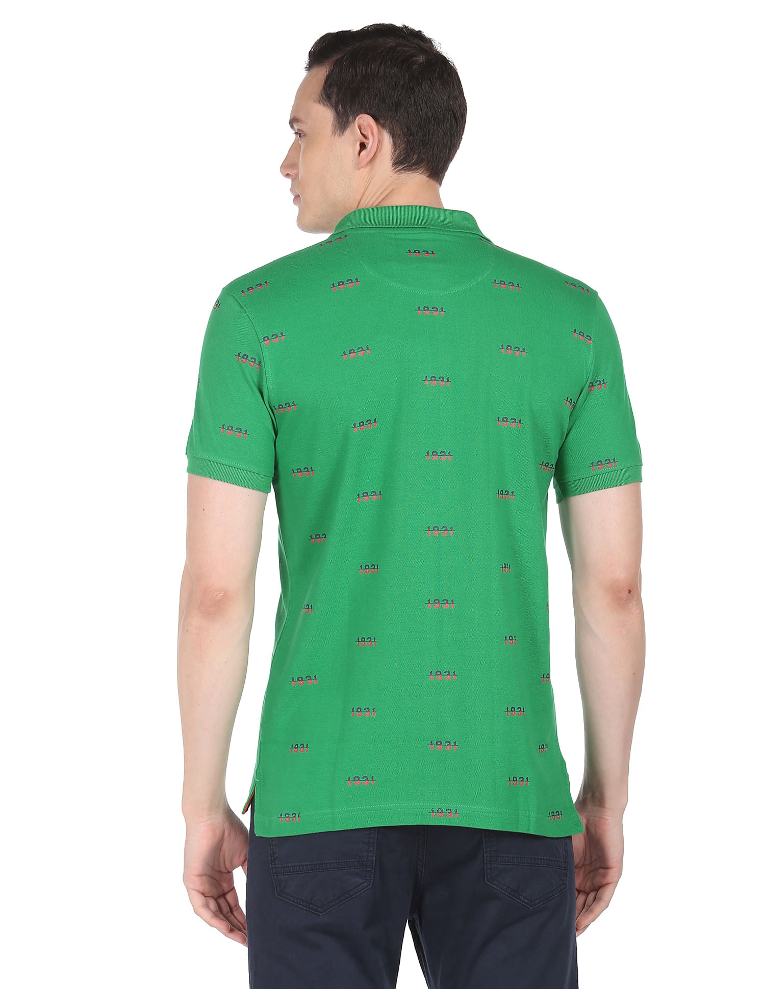 Urban Cool Typography Print Cotton Polo Shirt