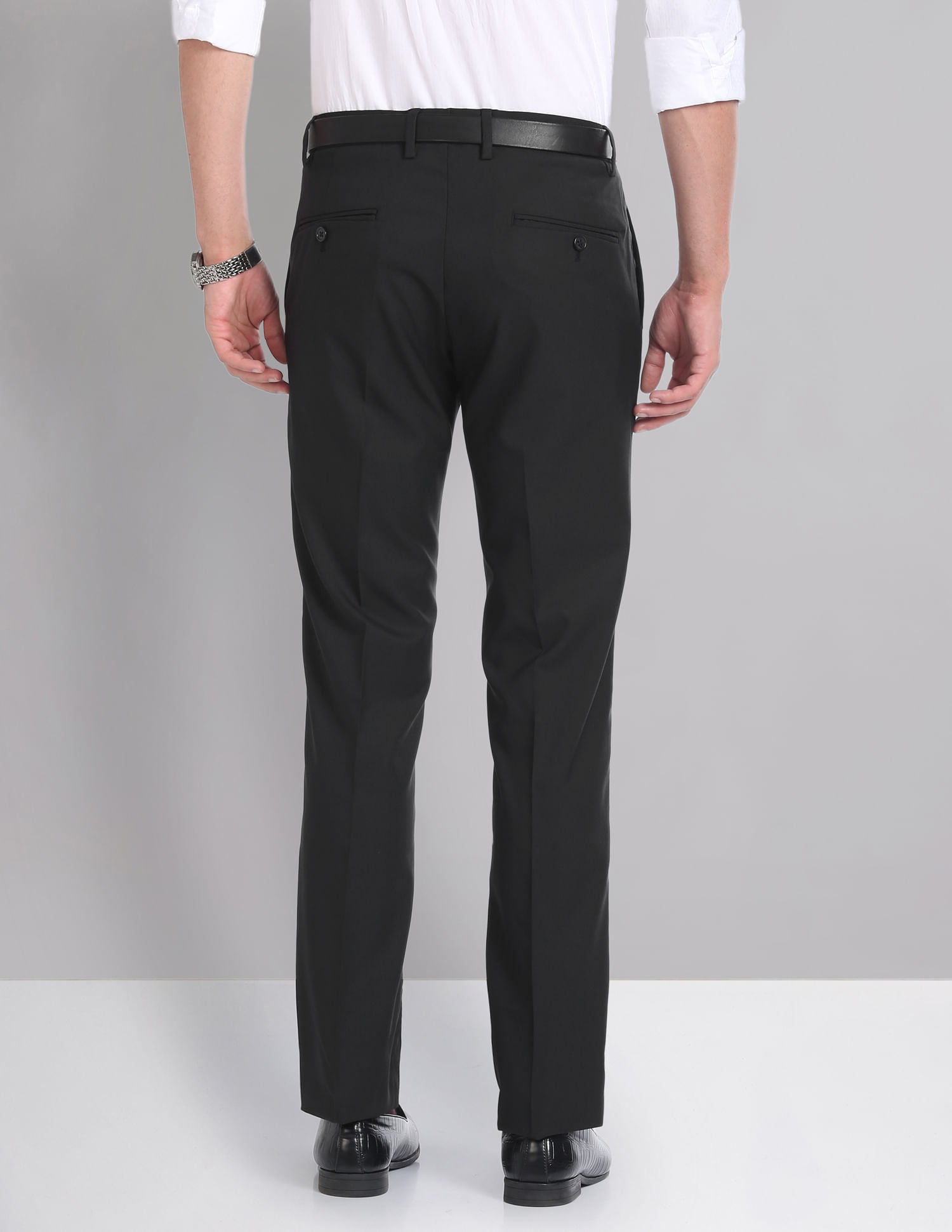Mid Rise Dobby Weave Trousers