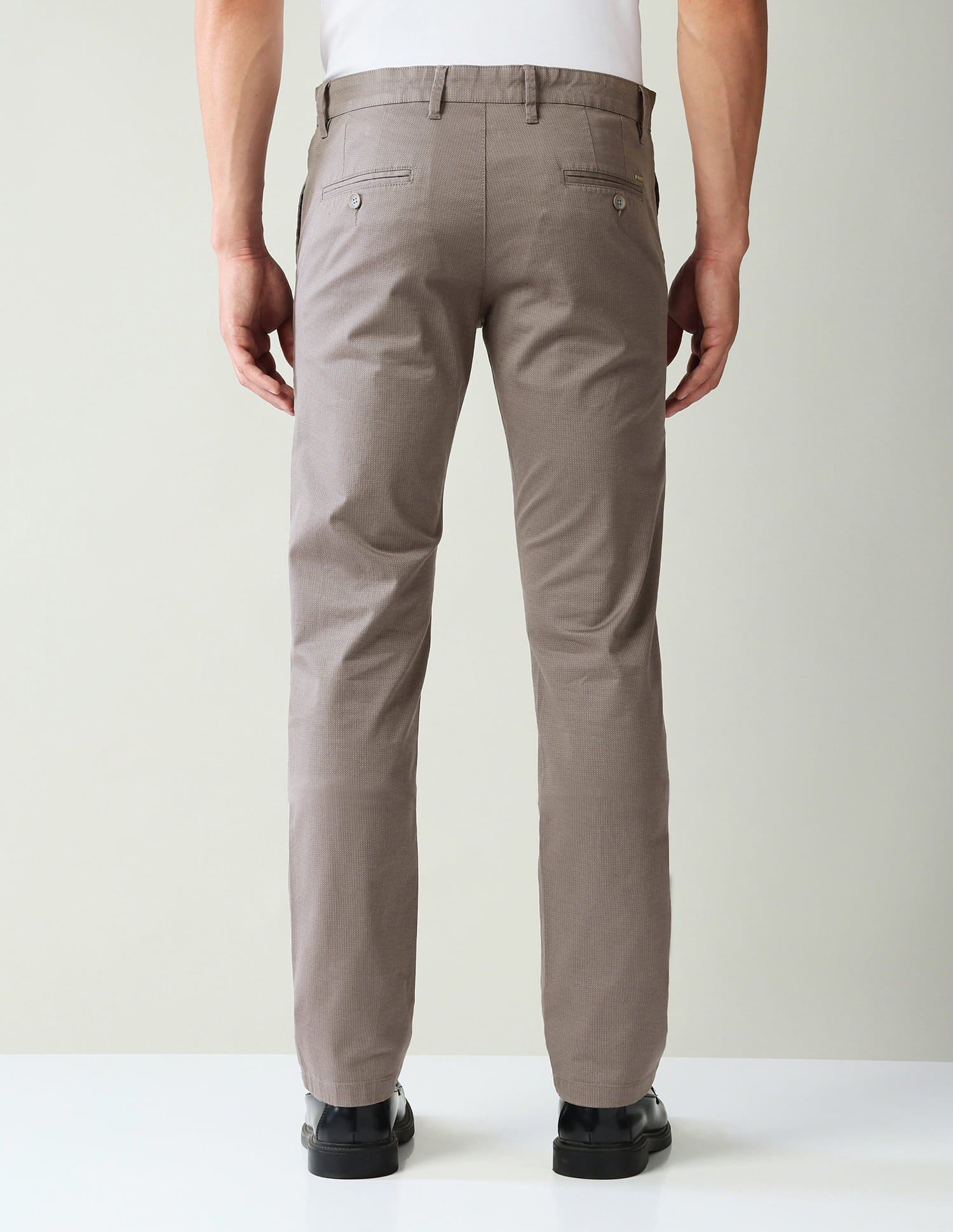 Geometric Printed Mid-Rise Slim Fit Trousers