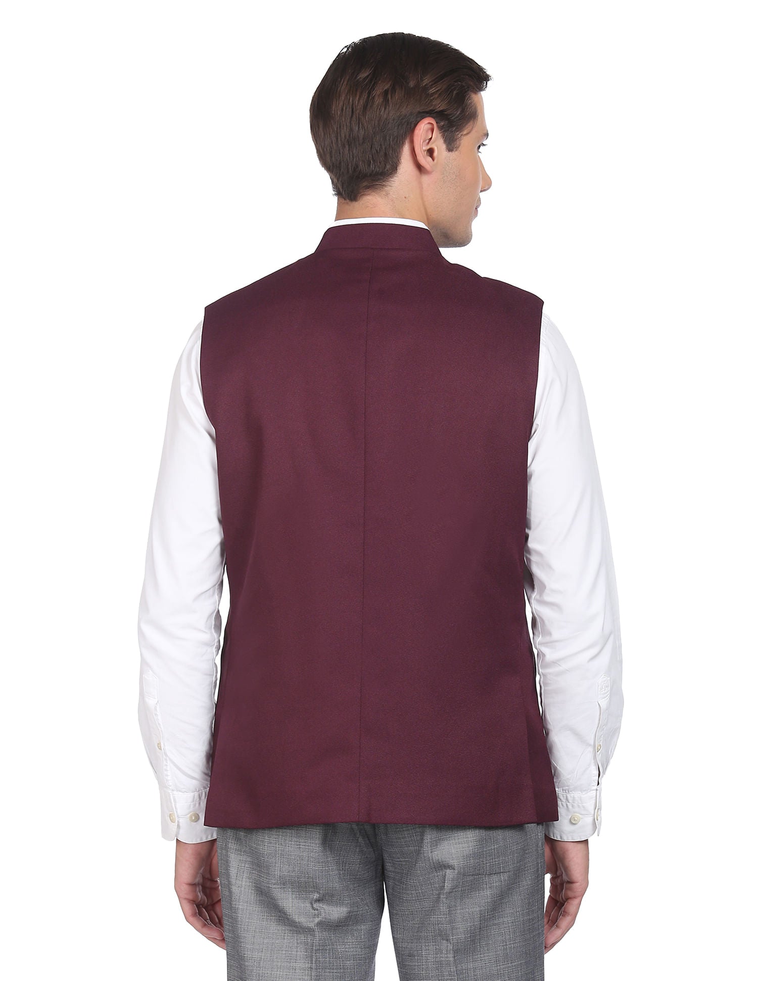Fashion-Edged Textured Tailored Regular Fit Nehru Jacket