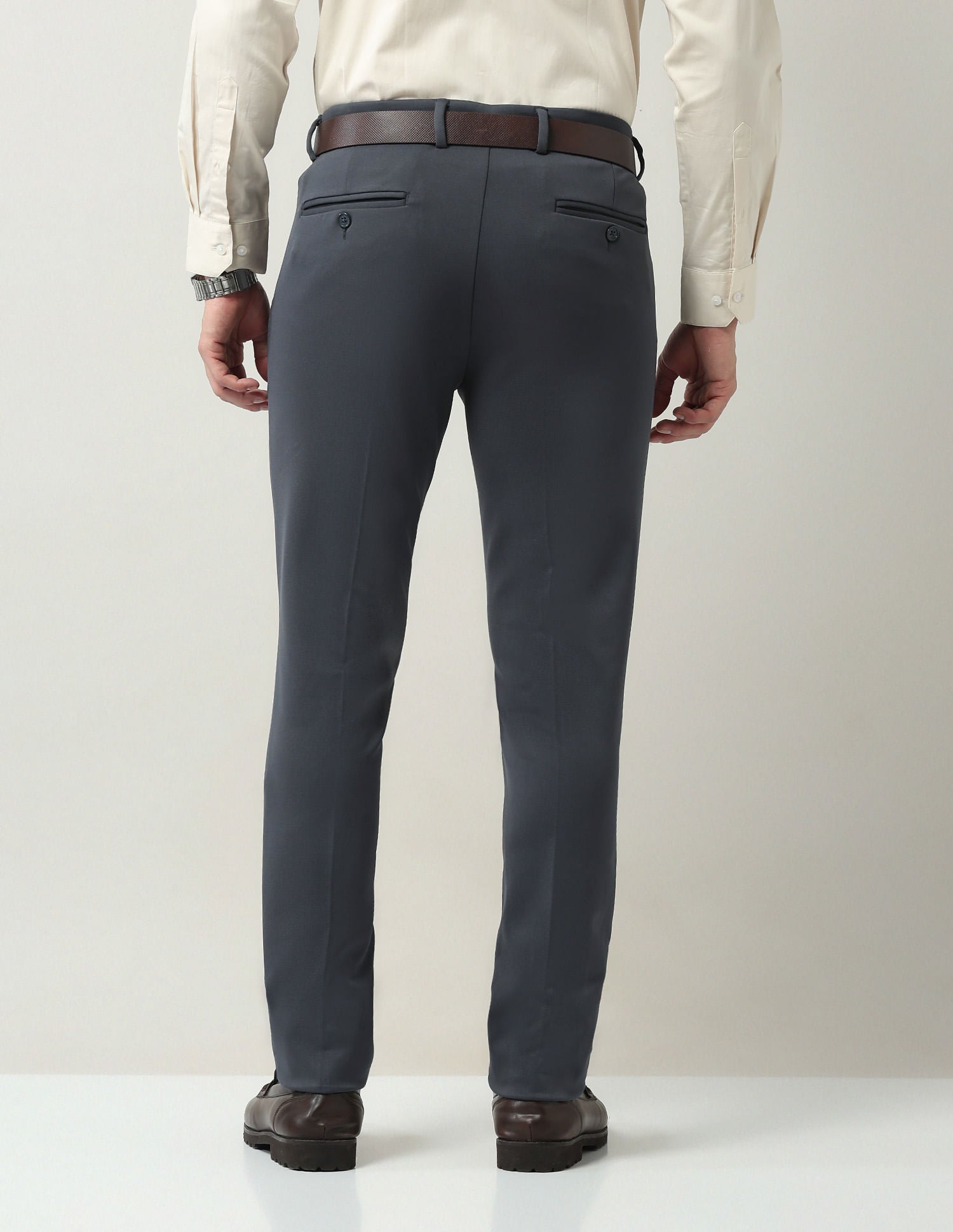 Elevated Daily Wear Slim Fit Solid Trousers