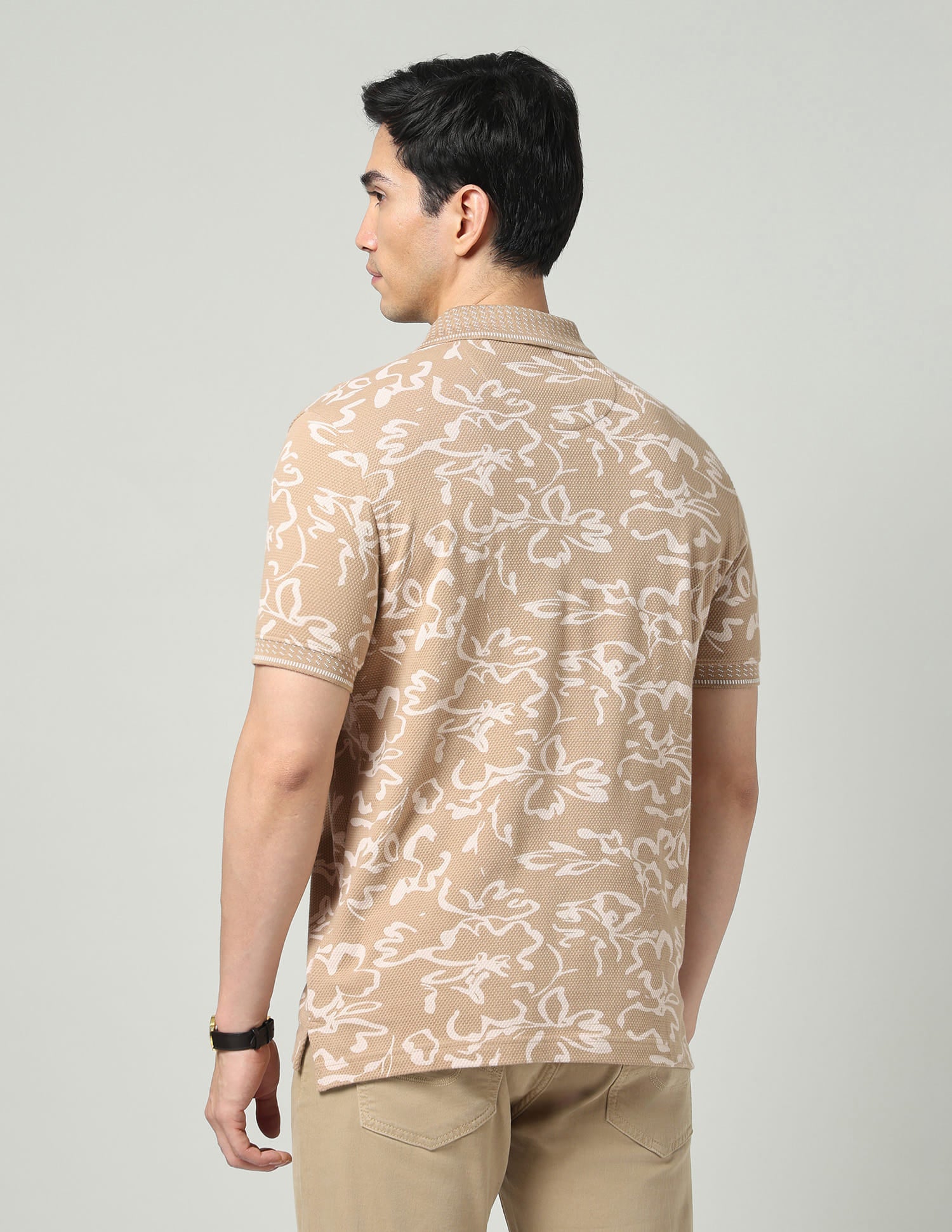 Vogue Fit Floral Printed Slim Fit Polo Shirt