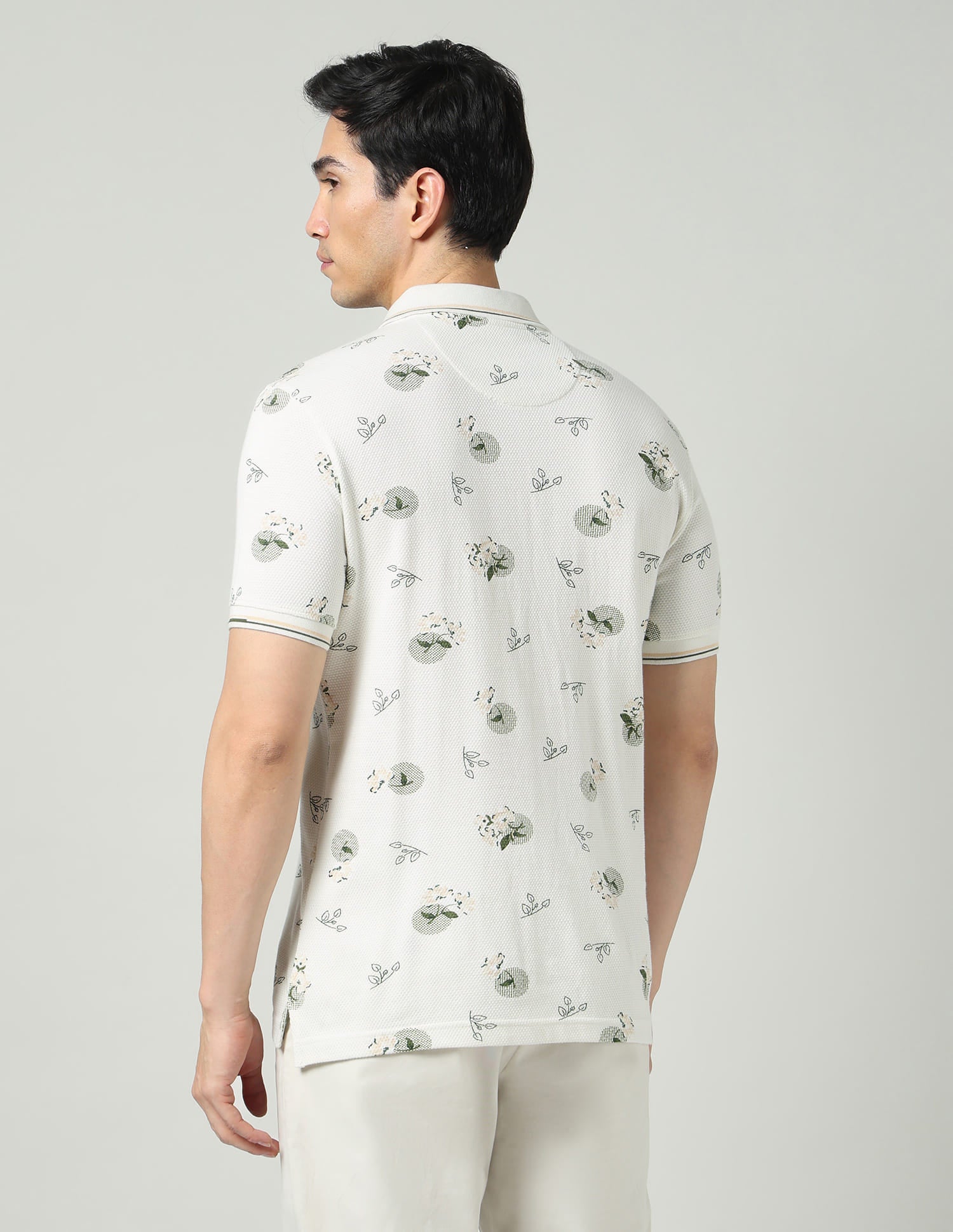 Vogue Fit Floral Printed Slim Fit Polo Shirt