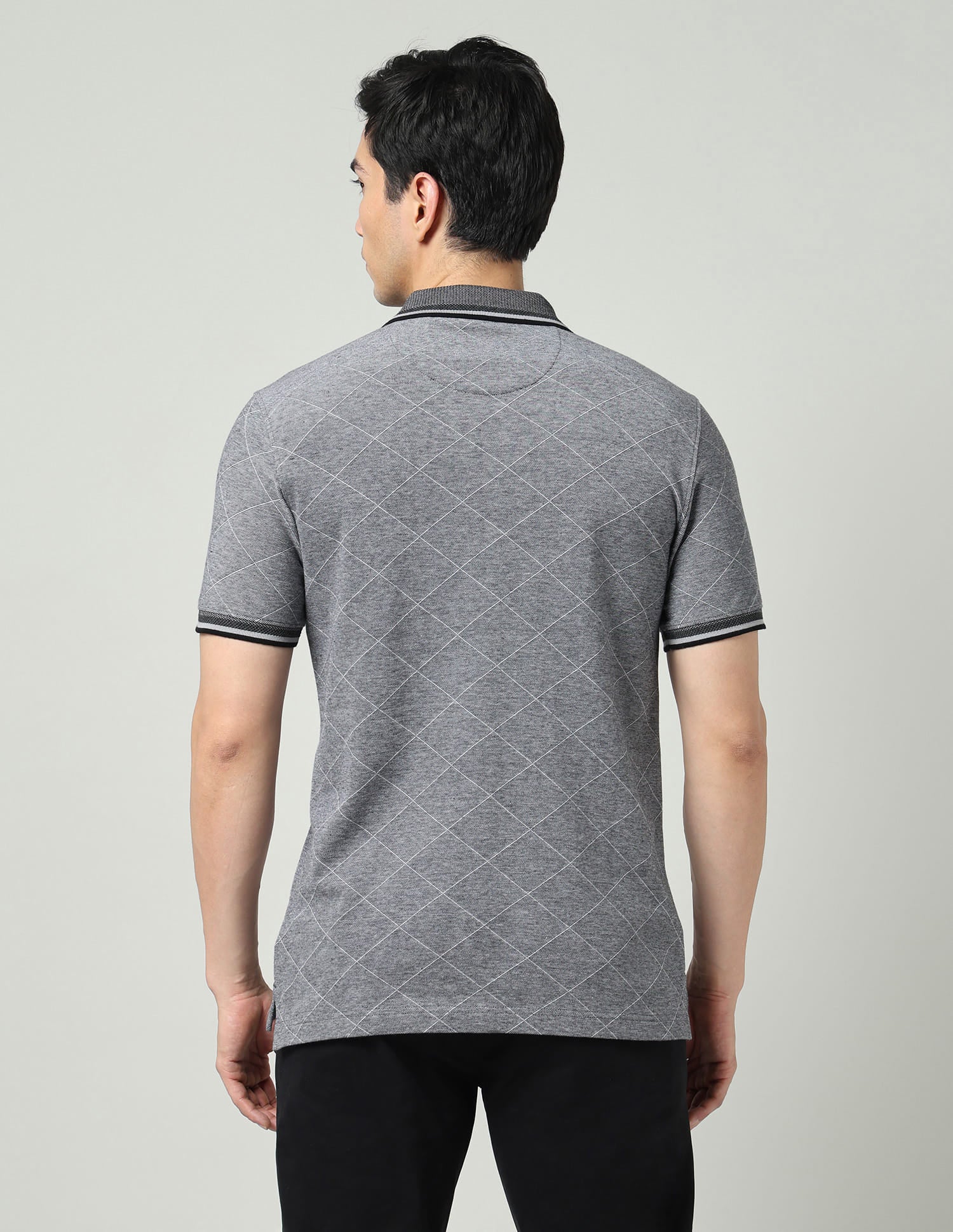 Vintage Cool Geometric Print Slim Fit Polo Shirt