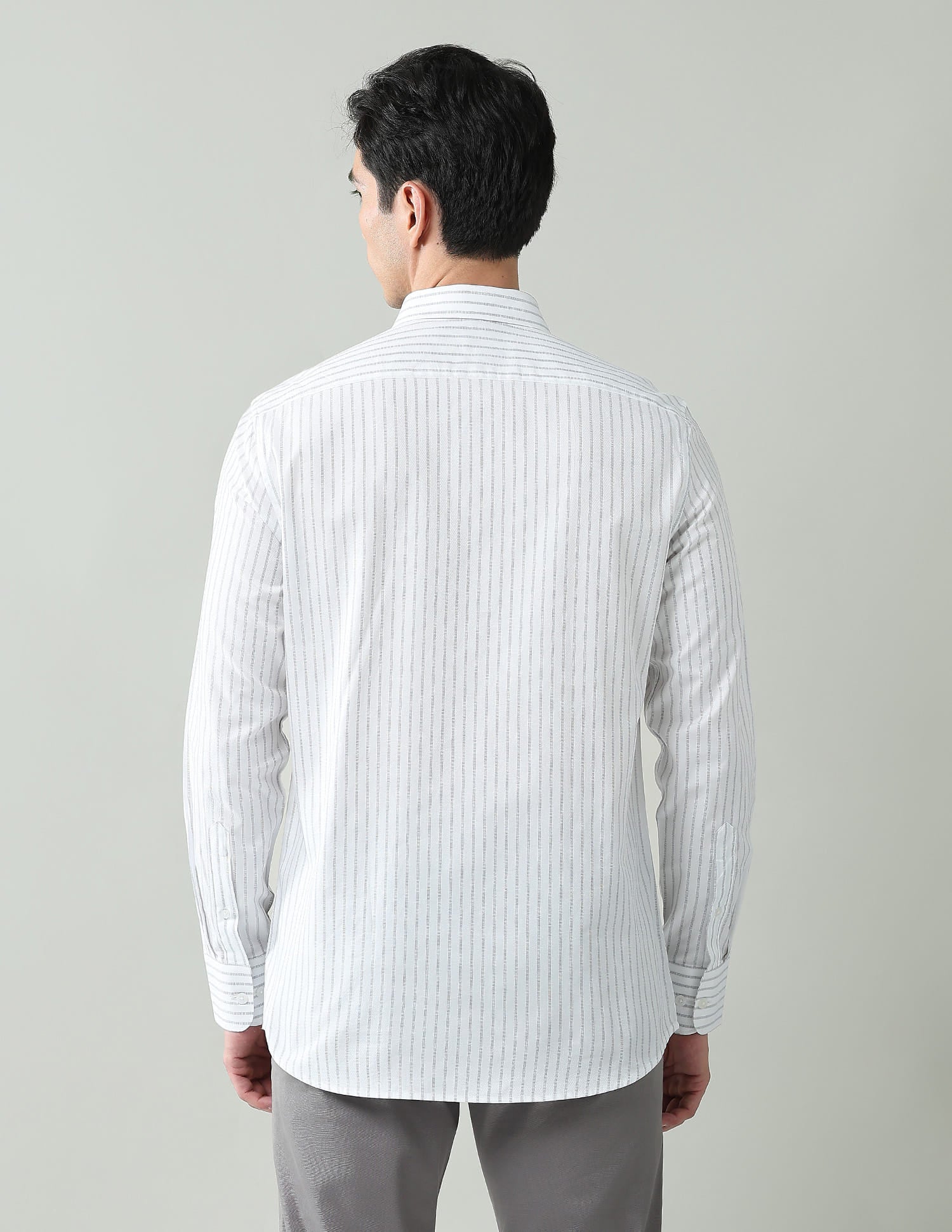 Statement Coded Vertical Striped Regular Fit Dobby Shirt