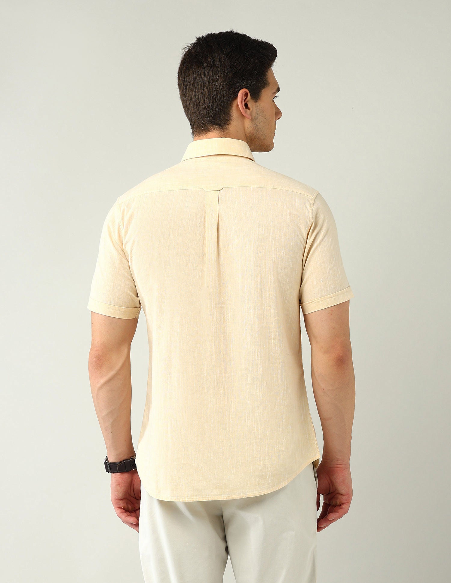 Corporate Ready Modern Slim Fit Self-Design Shirt