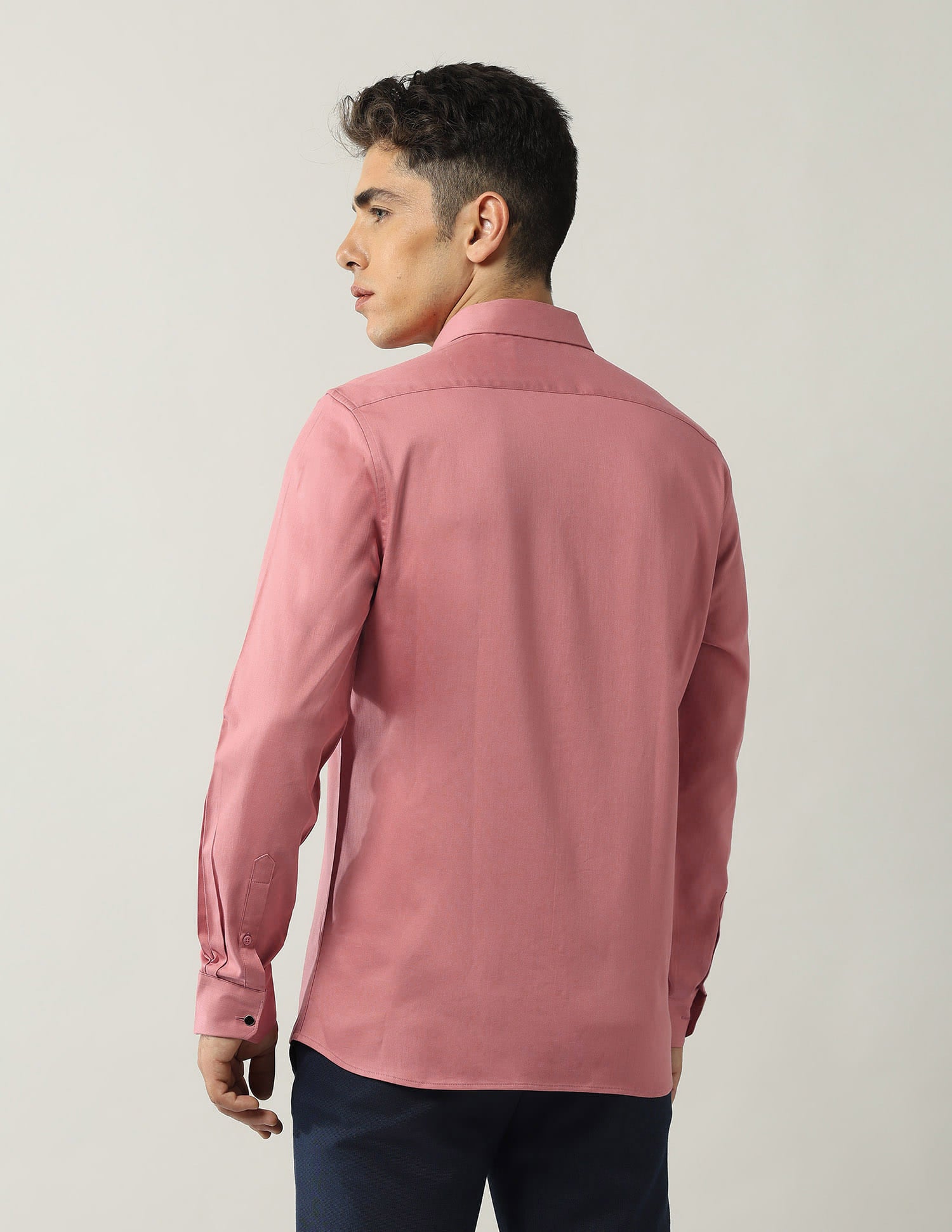 Slim Fit Satin Solid Shirt