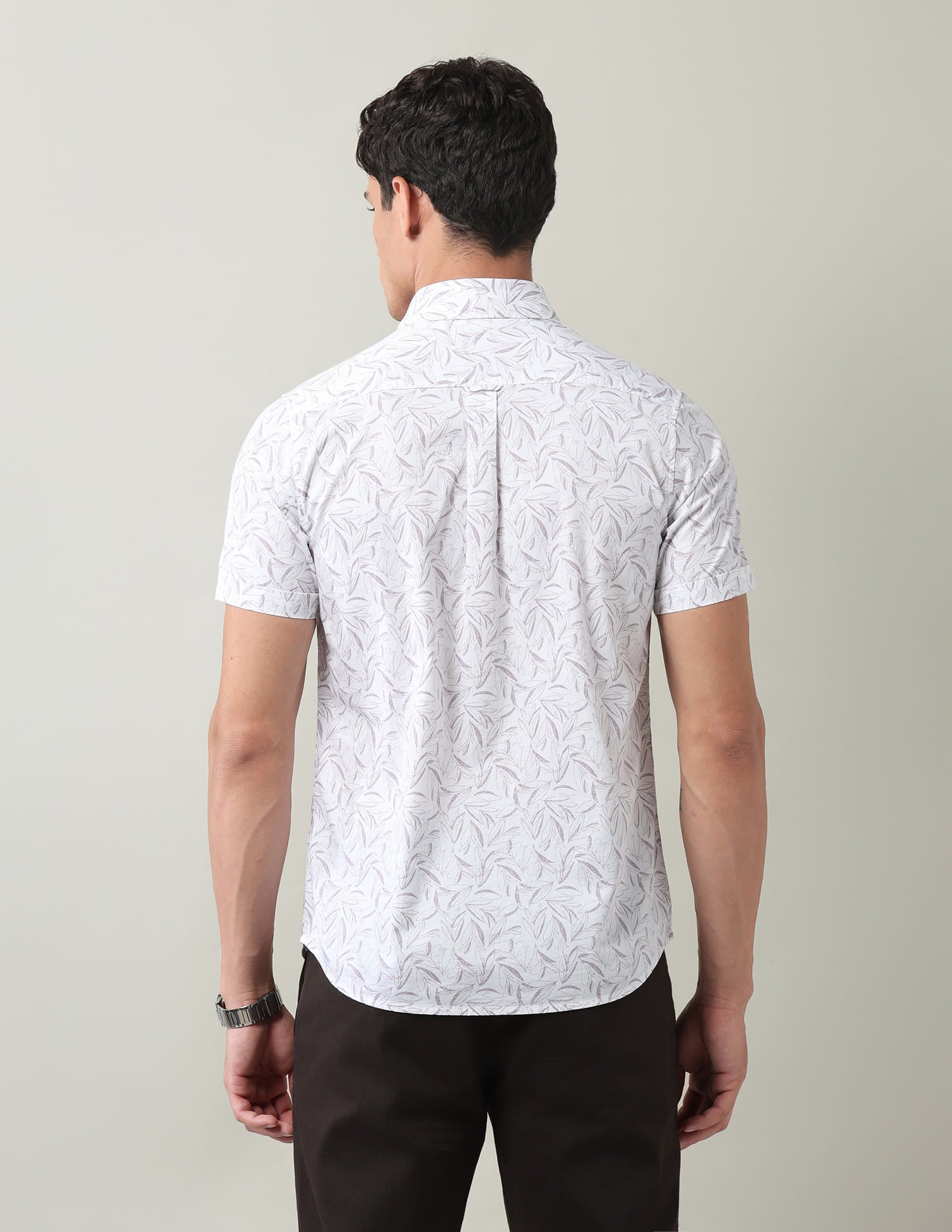 Everyday Luxe Floral Printed Slim Fit Twill Shirt
