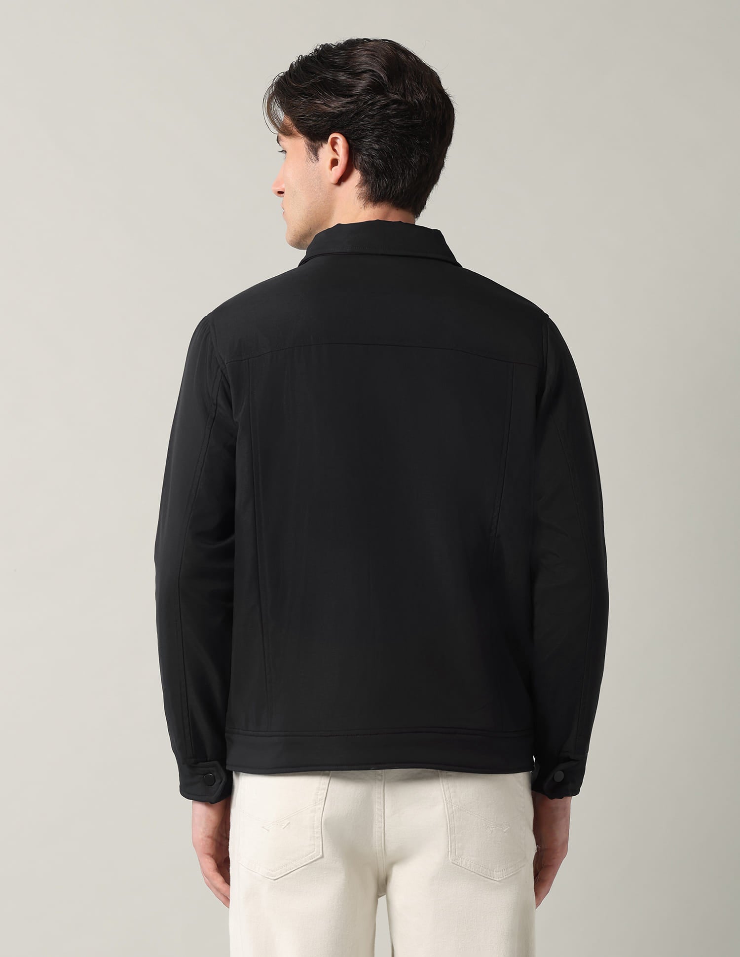 Solid Regular Fit Reversible Jacket