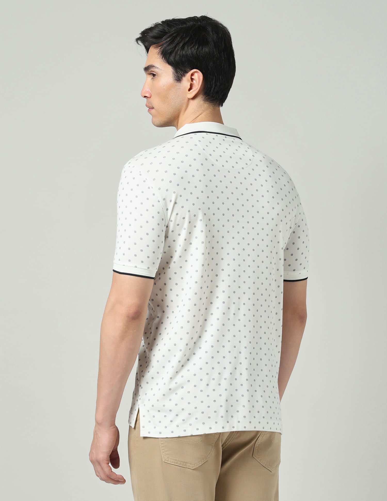 Vintage Cool Geometric Print Slim Fit Polo Shirt