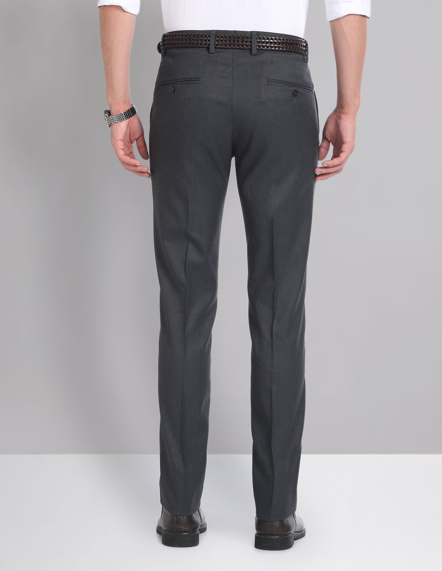 Mid Rise Dobby Weave Trousers