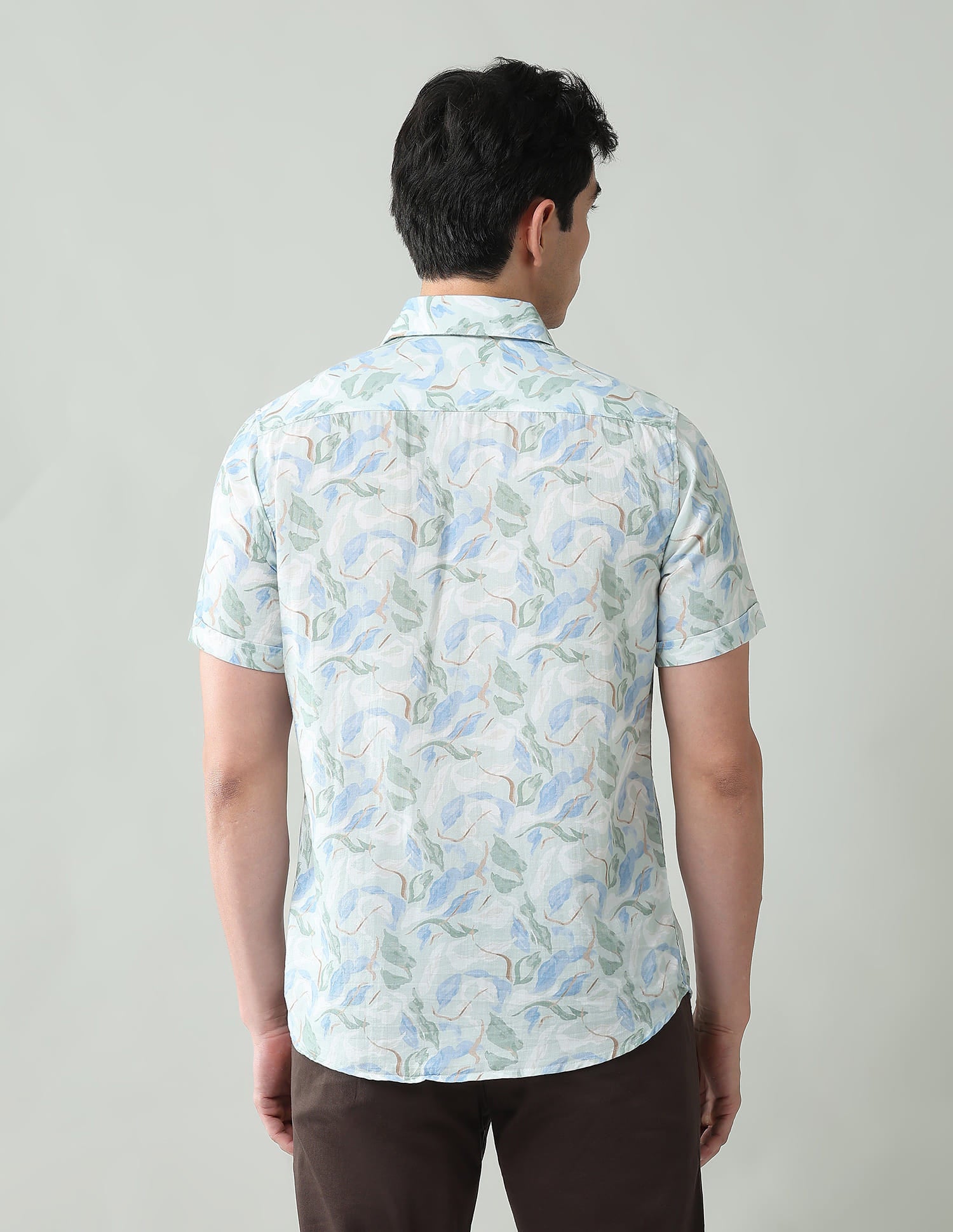 Stylish Abstract Print Slim Fit Twill Shirt