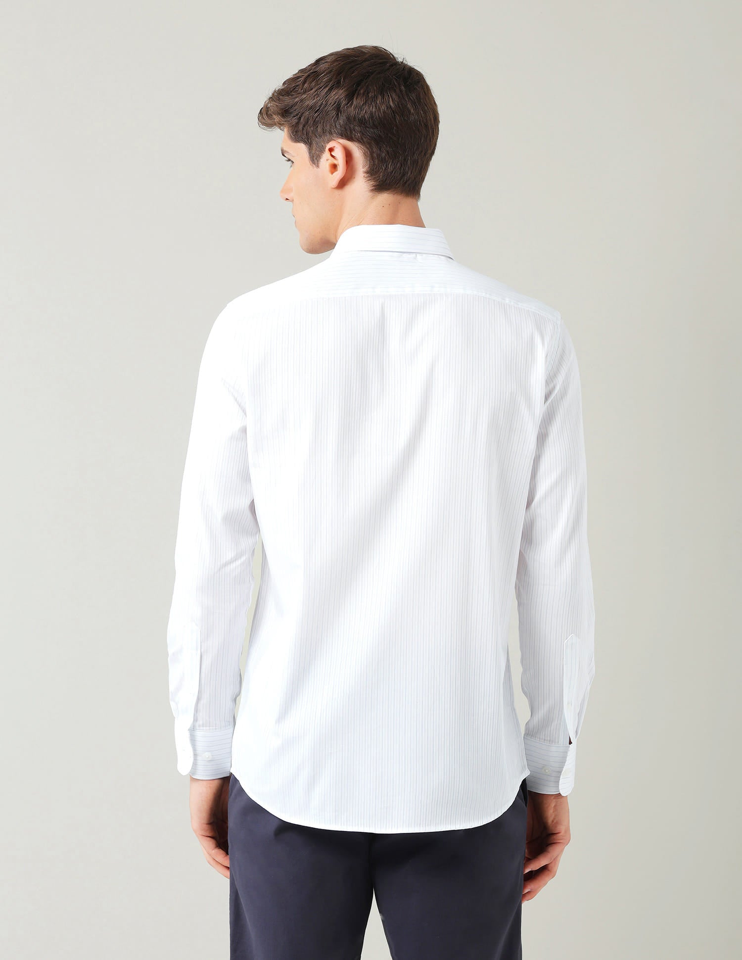 Vertical Striped Dobby Weave Regular Fit Shirt